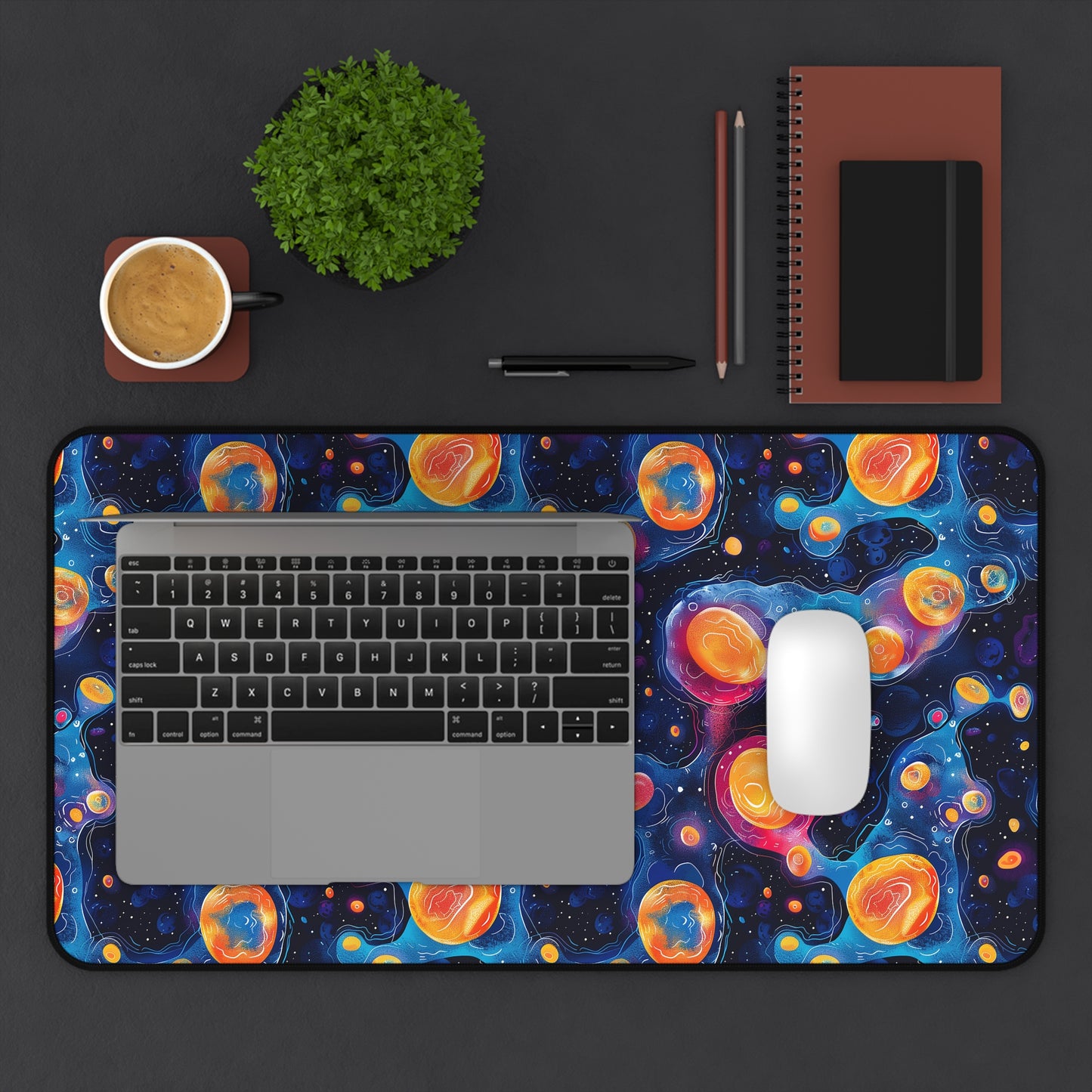 Birth of Celestial Life Desk Mat (Desk Pad) - Embark on a Cosmic Journey at Your Desk! Available in 3 sizes.