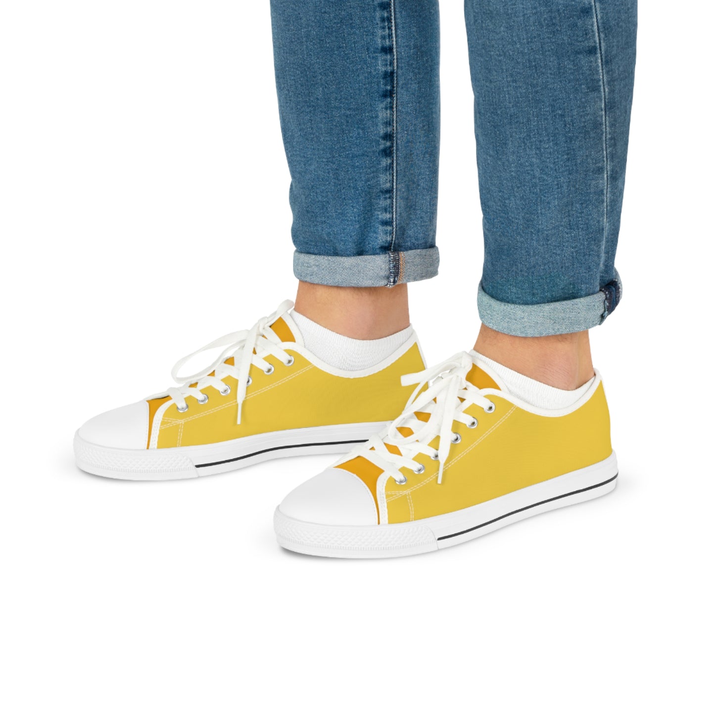 Daffodil Men's Two-Tone Low Top Sneakers - Brighten Every Step – Where Happiness Meets Bold Style!