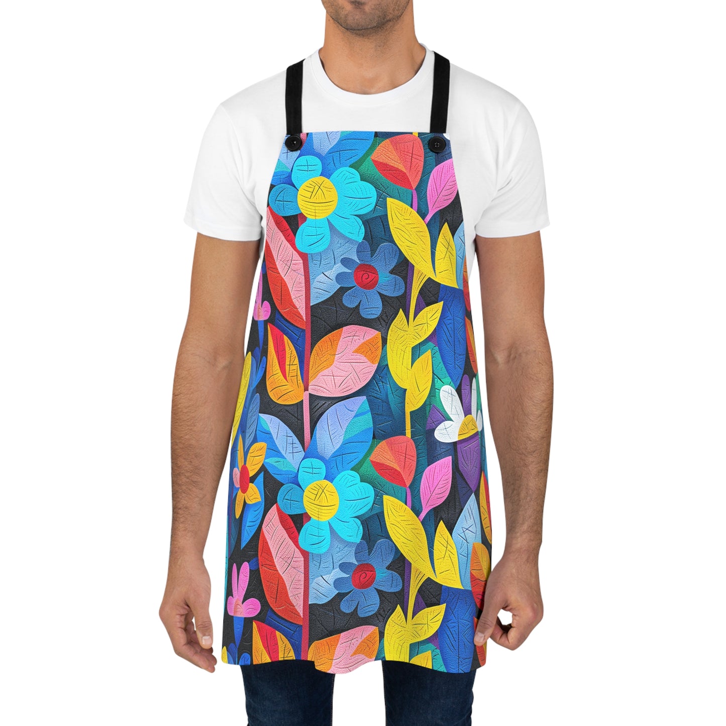 Rhapsody in Bloom Adult Apron - Cook Up Some Fun with Bold Blooms and Vibrant Vibes!