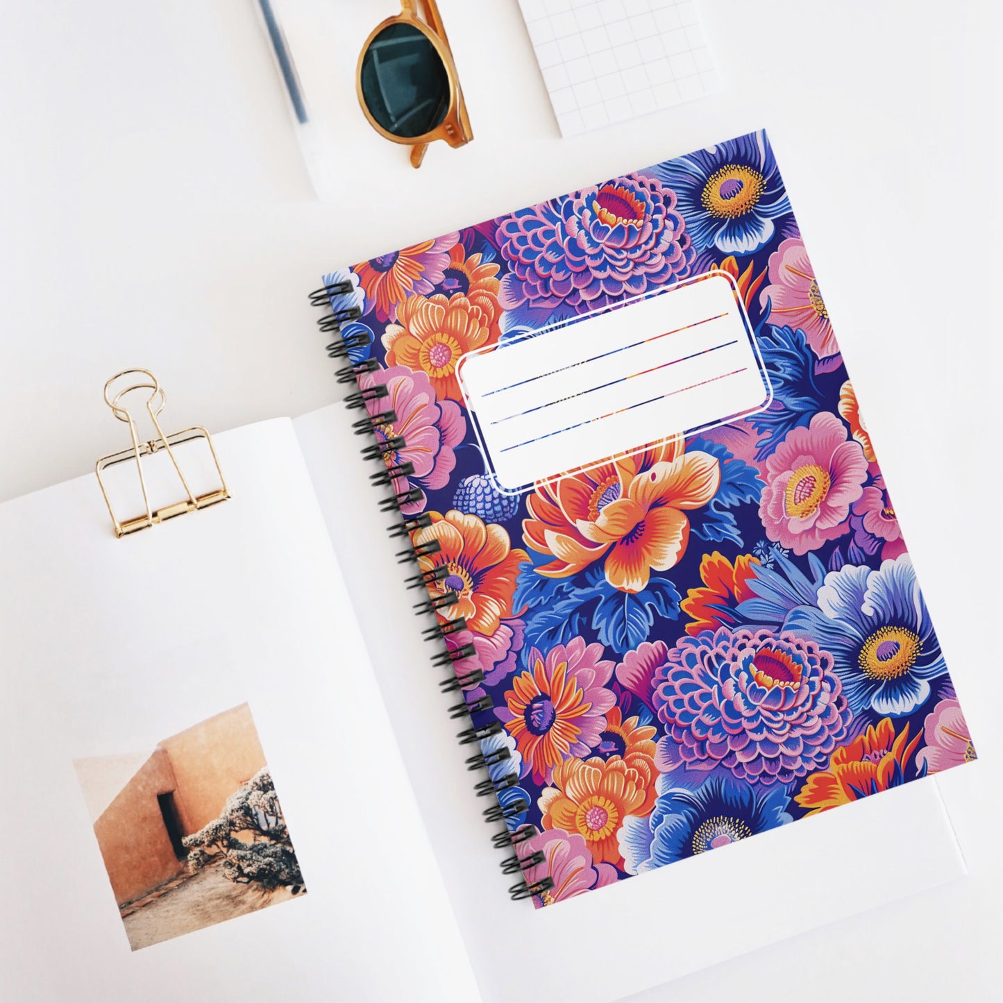 Zinnias in Bloom Chic Spiral Notebook - Ruled Line - Bloom with Color – A Canvas of Zinnias to Inspire Every Page!