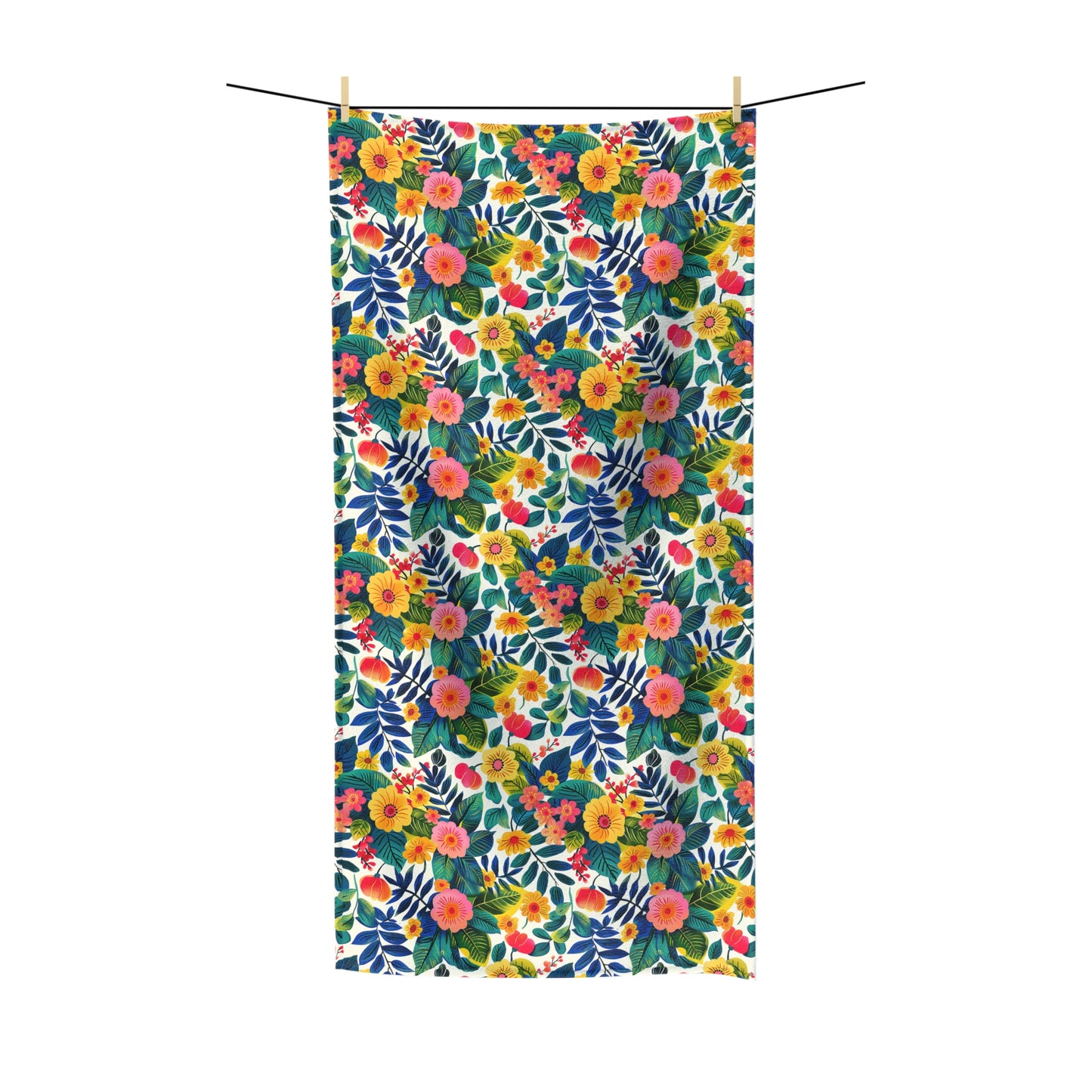 Blossom Bliss Polycotton Bath Towel - Flourish in Floral Elegance with Blossom Bliss! Available in 2 sizes.
