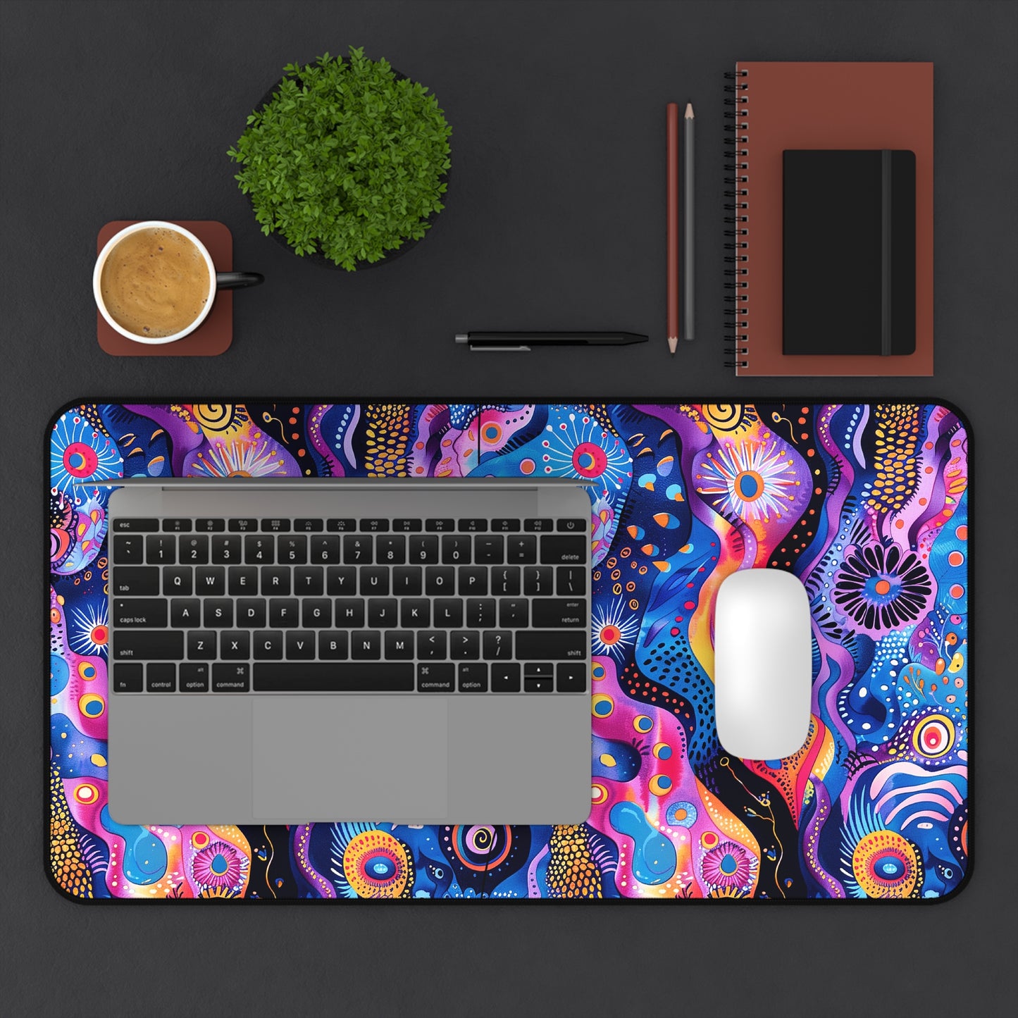 Purple Craziness Desk Mat (Desk Pad) - Unleash the Power of Psychedelic Color with the Purple Craziness Desk Mat!