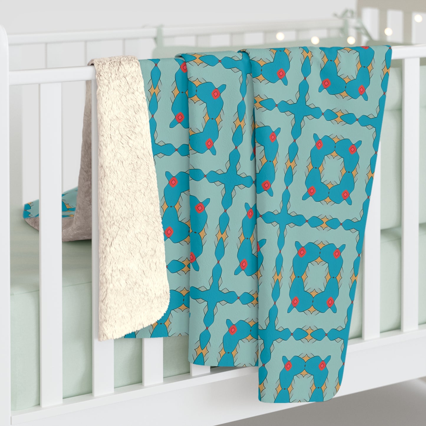 Southwestern Quilt Charm Sherpa Fleece Blanket - Wrap Yourself in Desert Dreams! Available in 2 sizes.