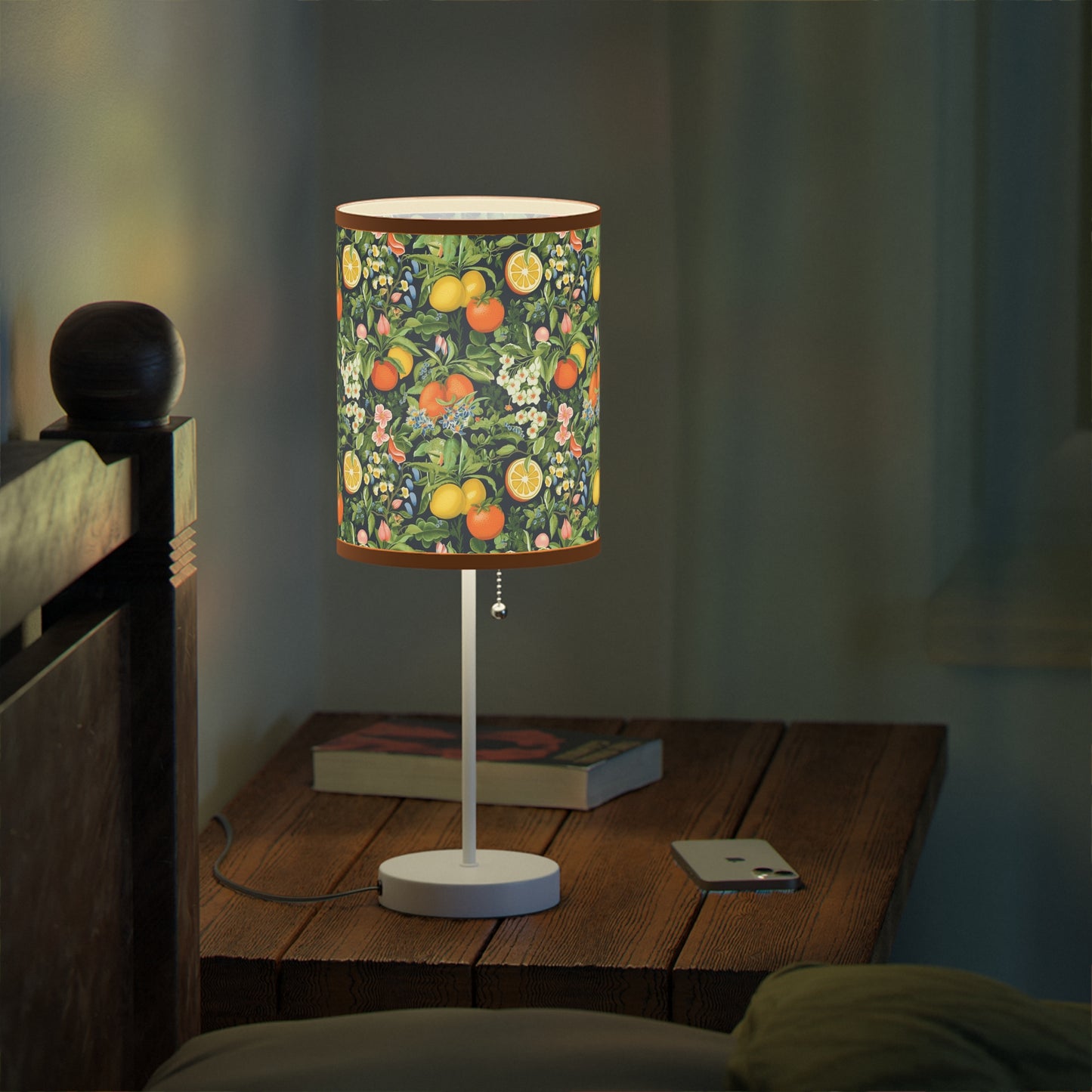 Noble Citrus Mosaic Modern Table Lamp. 20" Tall, Metal Stand, US|CA Plug, Available in 2 Finishes and Multiple Trim Colors