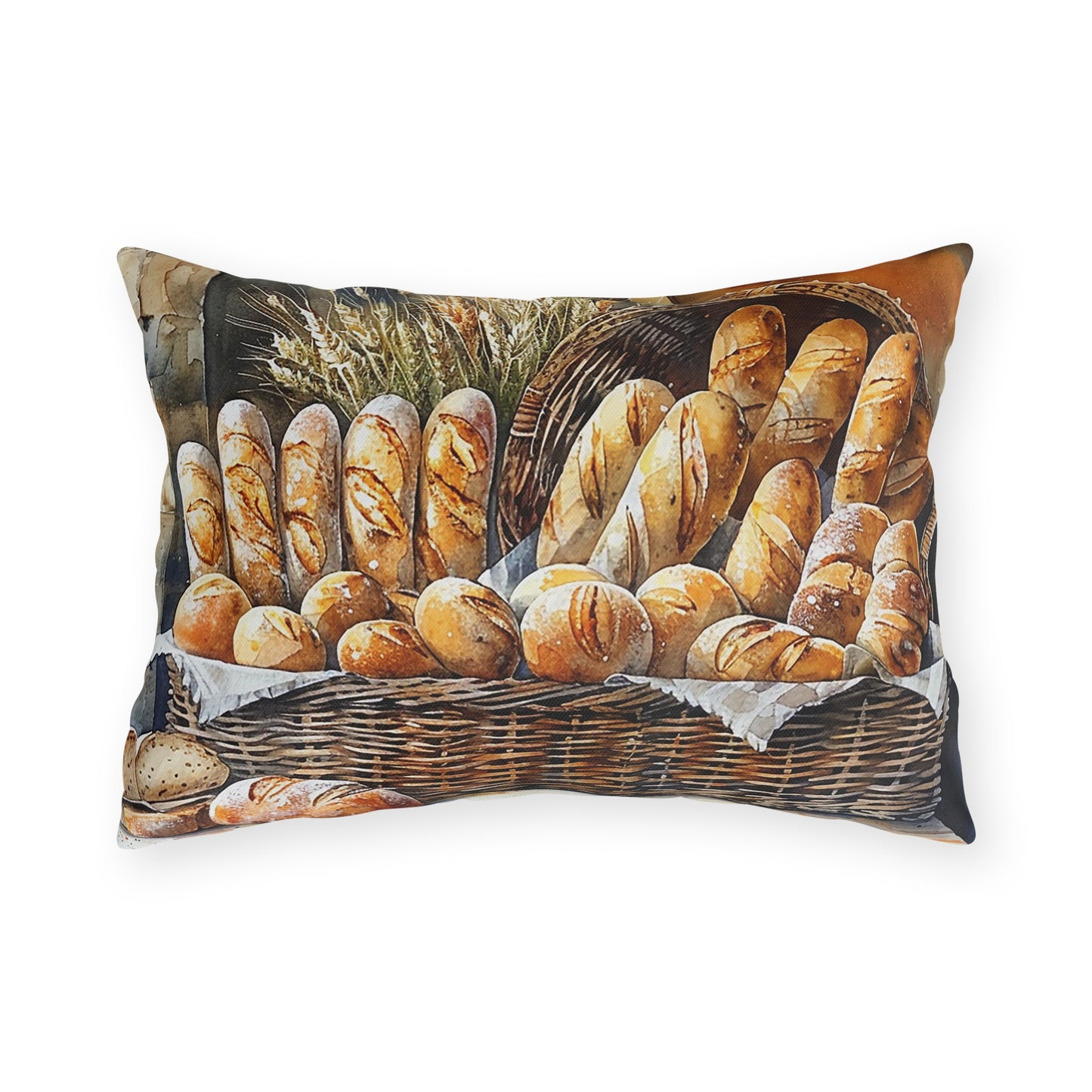 Bakery Bliss Outdoor Lumbar Pillow - Spun Polyester - Double-Sided Print - UV-Resistant - Water-Resistant - Lumbar size: 20" x 14"