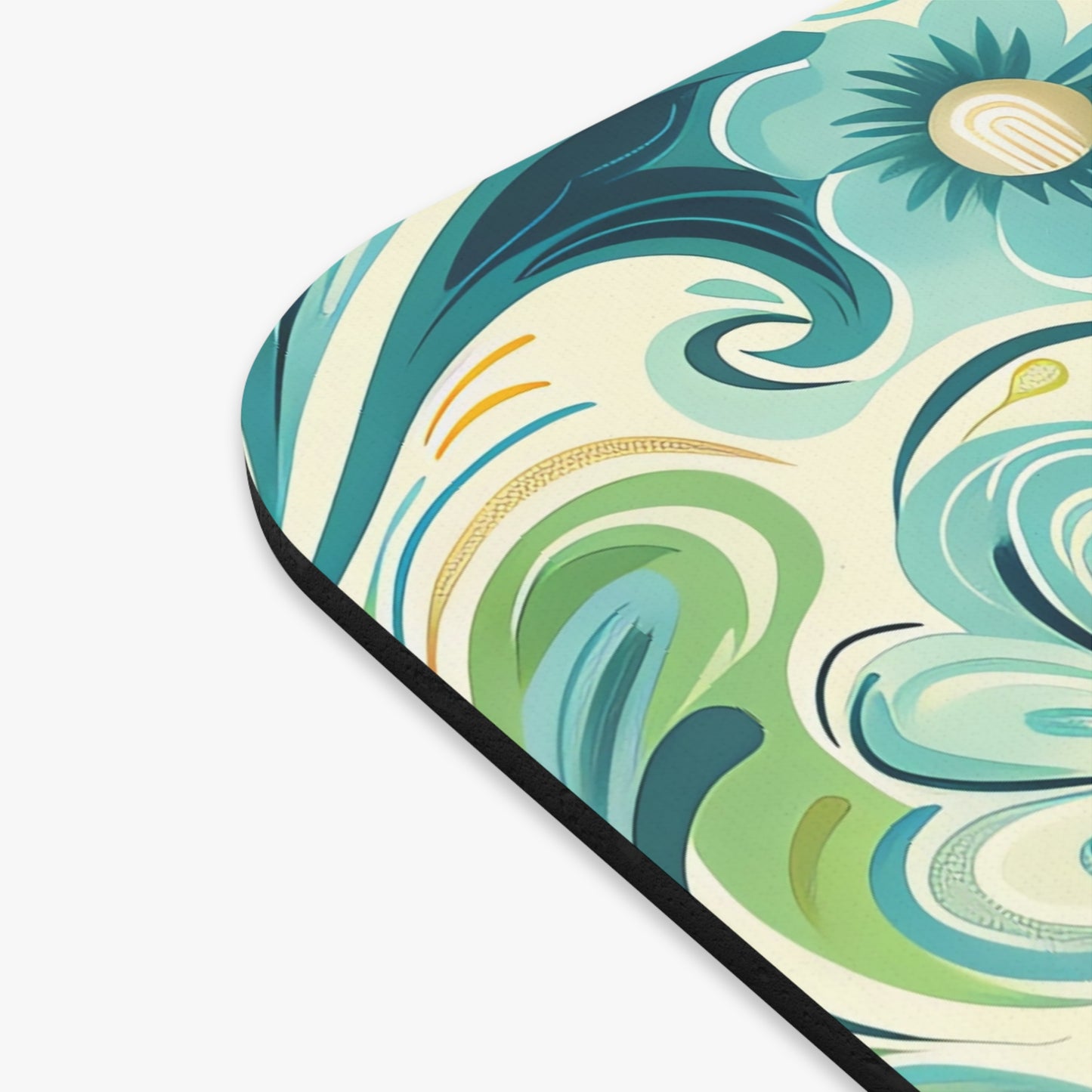 Whimsical Teal Floral Garden Mouse Pad - Let Your Mouse Wander Through a Whimsical Garden!
