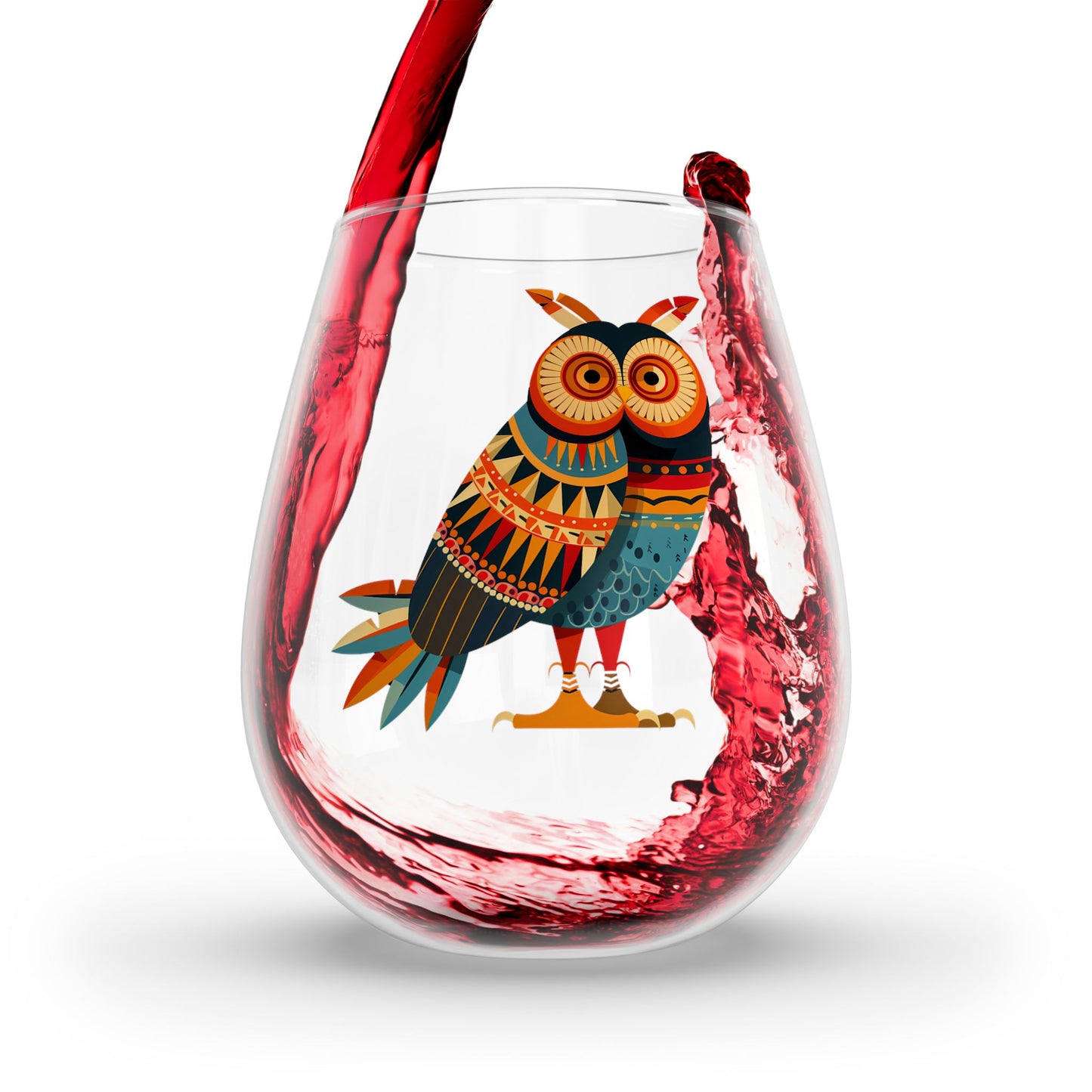 Autumn Owl Wisdom Stemless Wine Glass - 11.75 oz - Sip in Wisdom, Celebrate the Wild! From our Spirit of the Wild Collection.