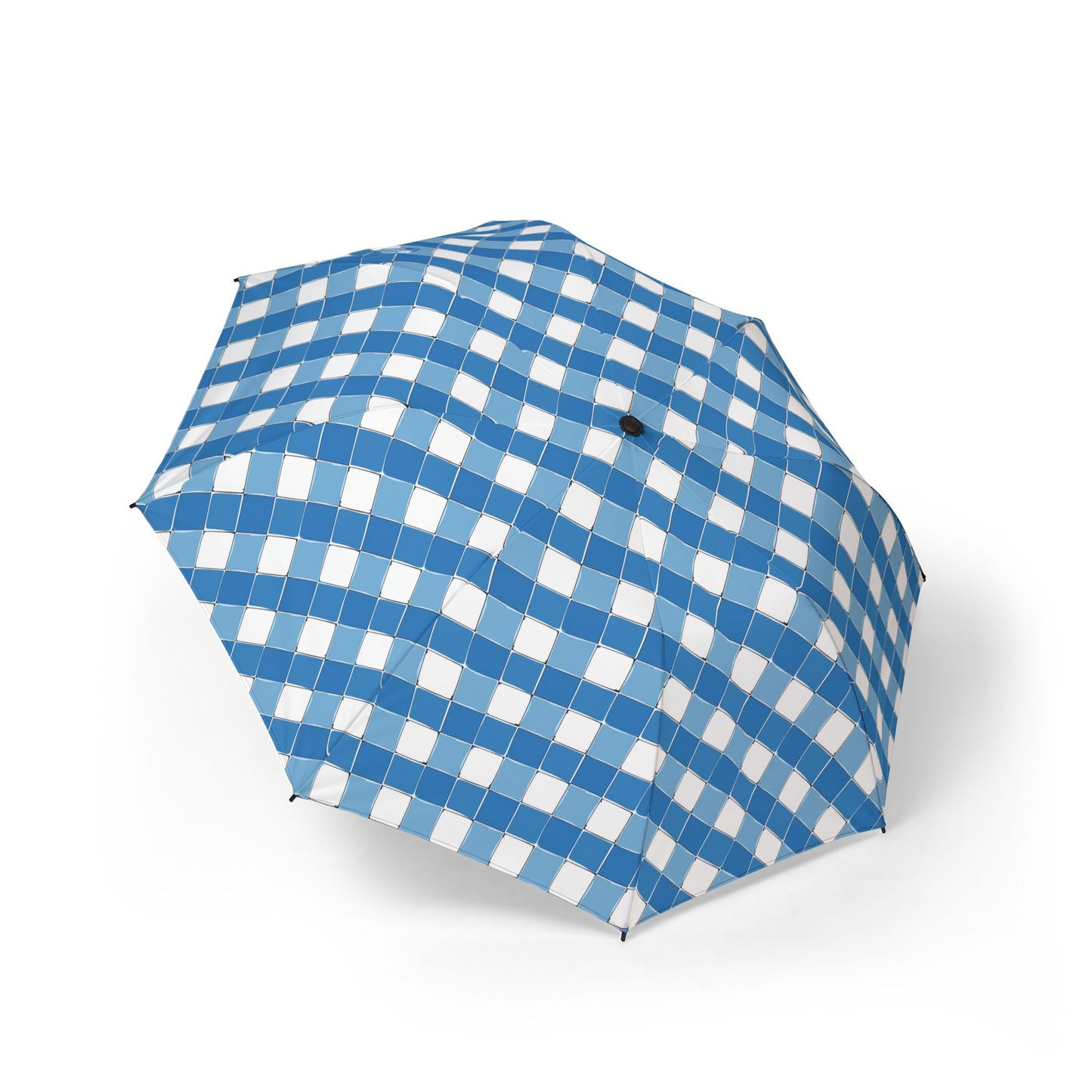Modern Blue Ribbon Foldable Umbrella - Compact Semi-Automatic Travel Umbrella