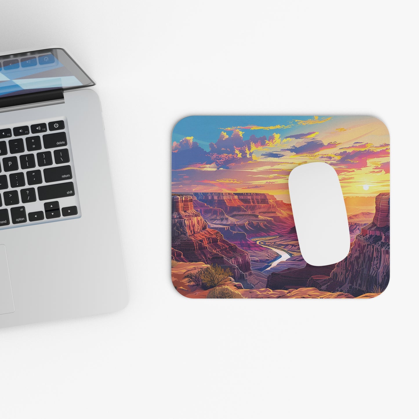 Golden Grand Canyon Glow Mouse Pad - Capture the Golden Majesty of the Grand Canyon at Your Desk!