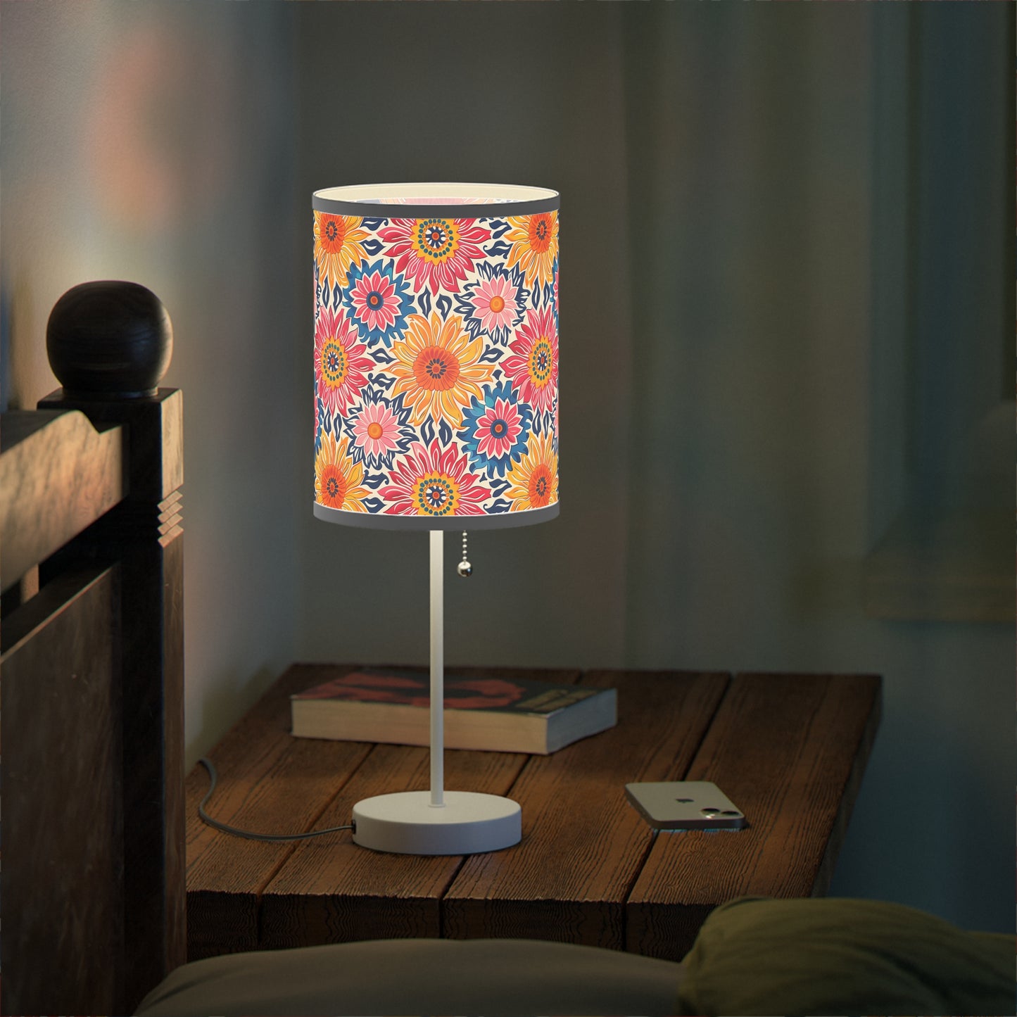 Sunsplash Petals Modern Table Lamp. 20" Tall, Metal Stand, US|CA Plug, Available in 2 Finishes & Multiple Trim Colors