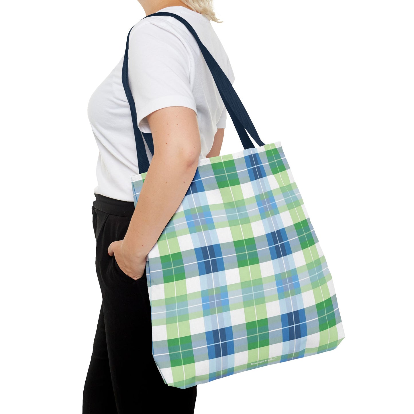 Spring Zest Plaid Tote Bag - Tote Your Essentials in Style - Fresh Plaid for Bright Days! Available in 3 sizes.