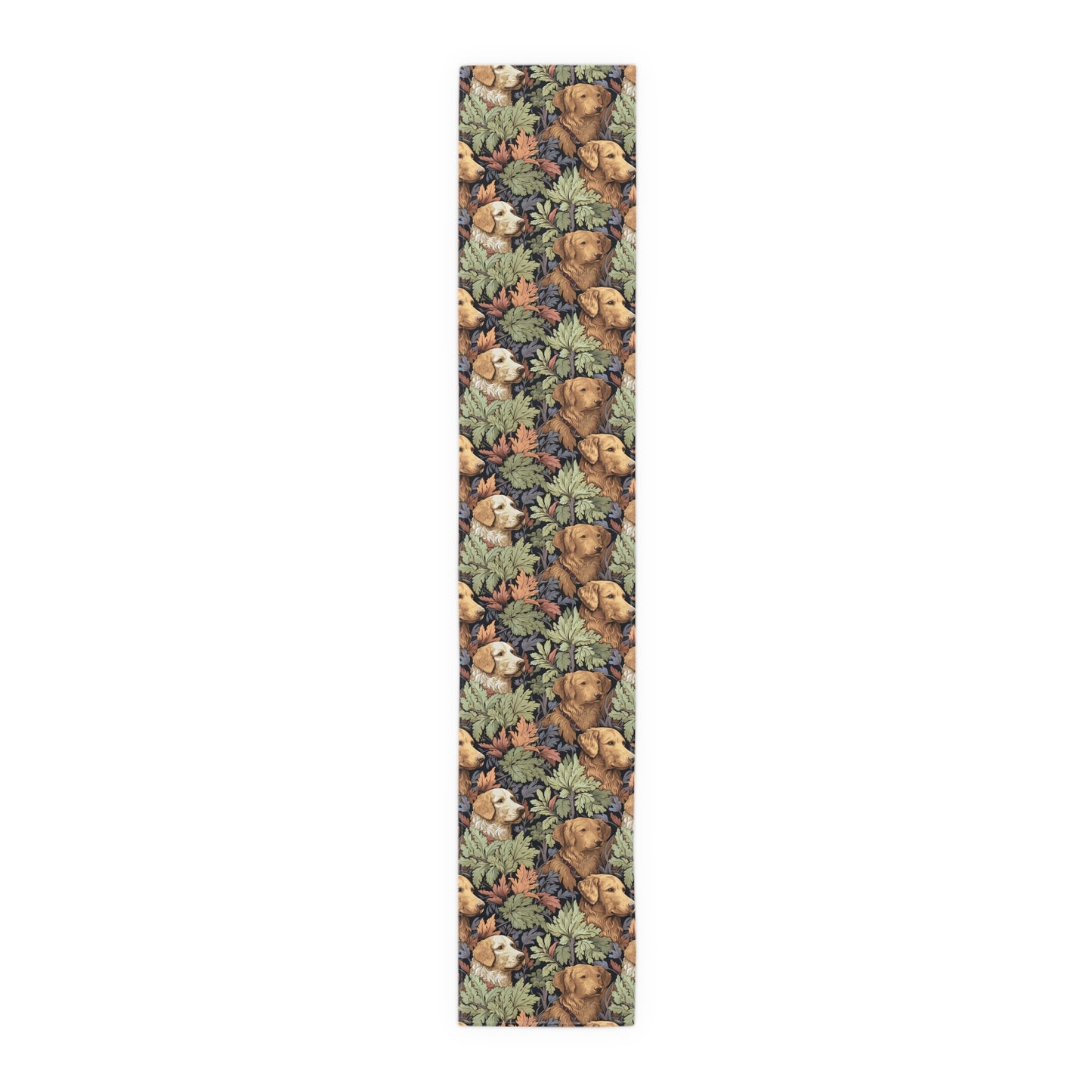 Classic English Dog Tapestry Table Runner - Cotton Twill - Available in 2 sizes: 16" x 72" and 16" x 90".