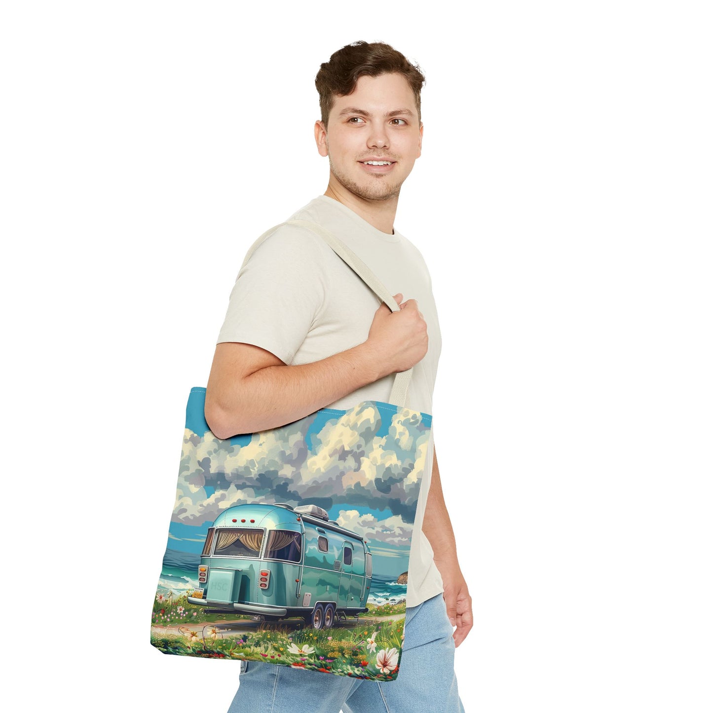 Retro Bliss Adventure Tote Bag - Adventure Awaits, Vintage Style! Available in 3 sizes.