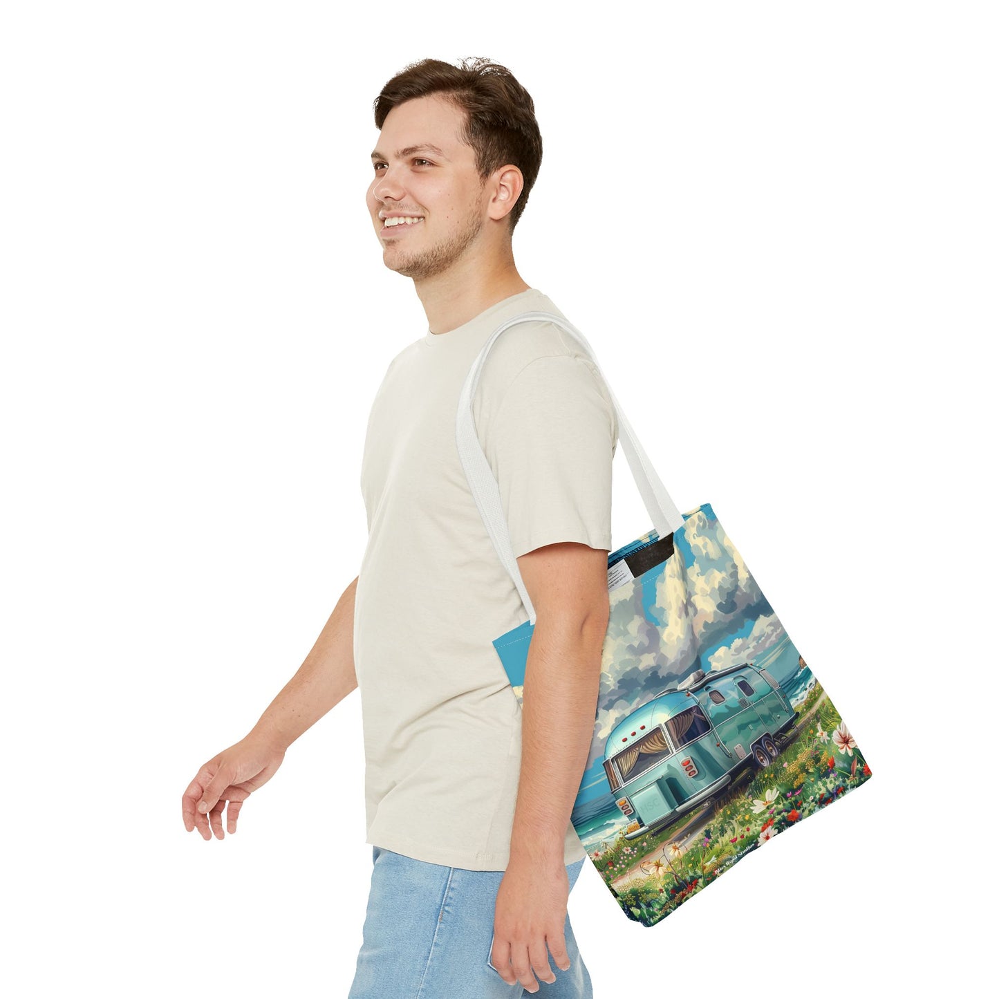 Retro Bliss Adventure Tote Bag - Adventure Awaits, Vintage Style! Available in 3 sizes.
