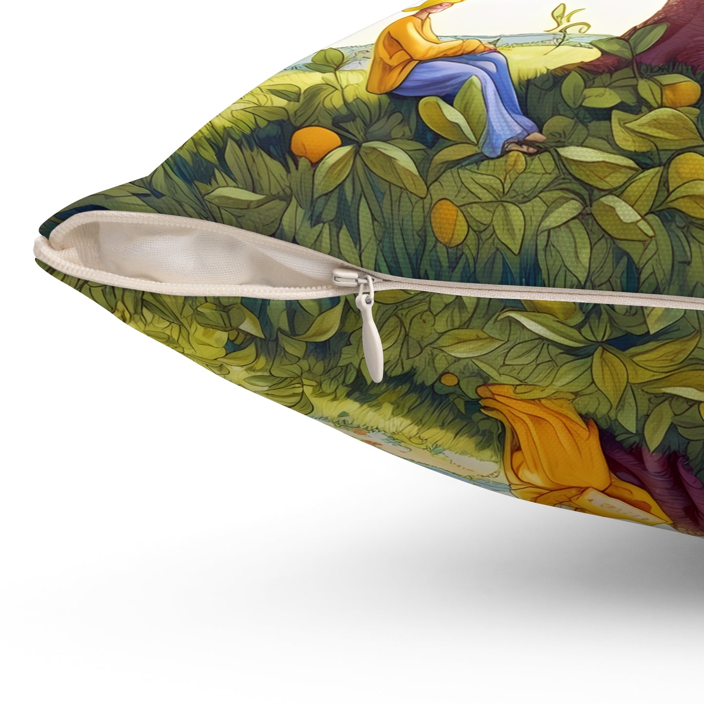 Lovely Lemon Tree Square Throw Pillow - Spun Polyester - Double-Sided Print - Concealed Zipper - Available in 4 sizes.