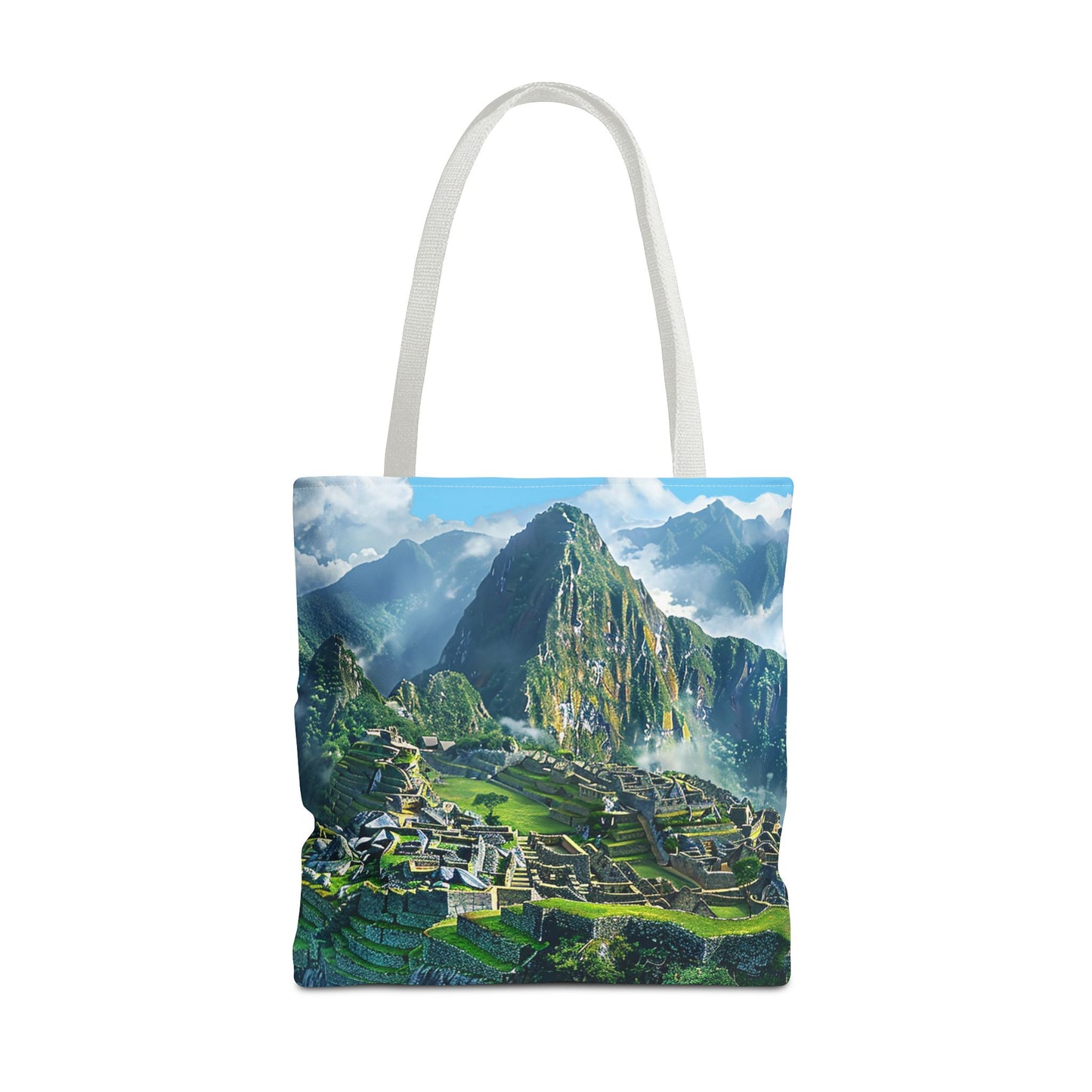Machu Picchu Misty Peaks Tote Bag - Let the Mists of the Peruvian Andes Mountain Inspire Your Travels. Available in 3 sizes.