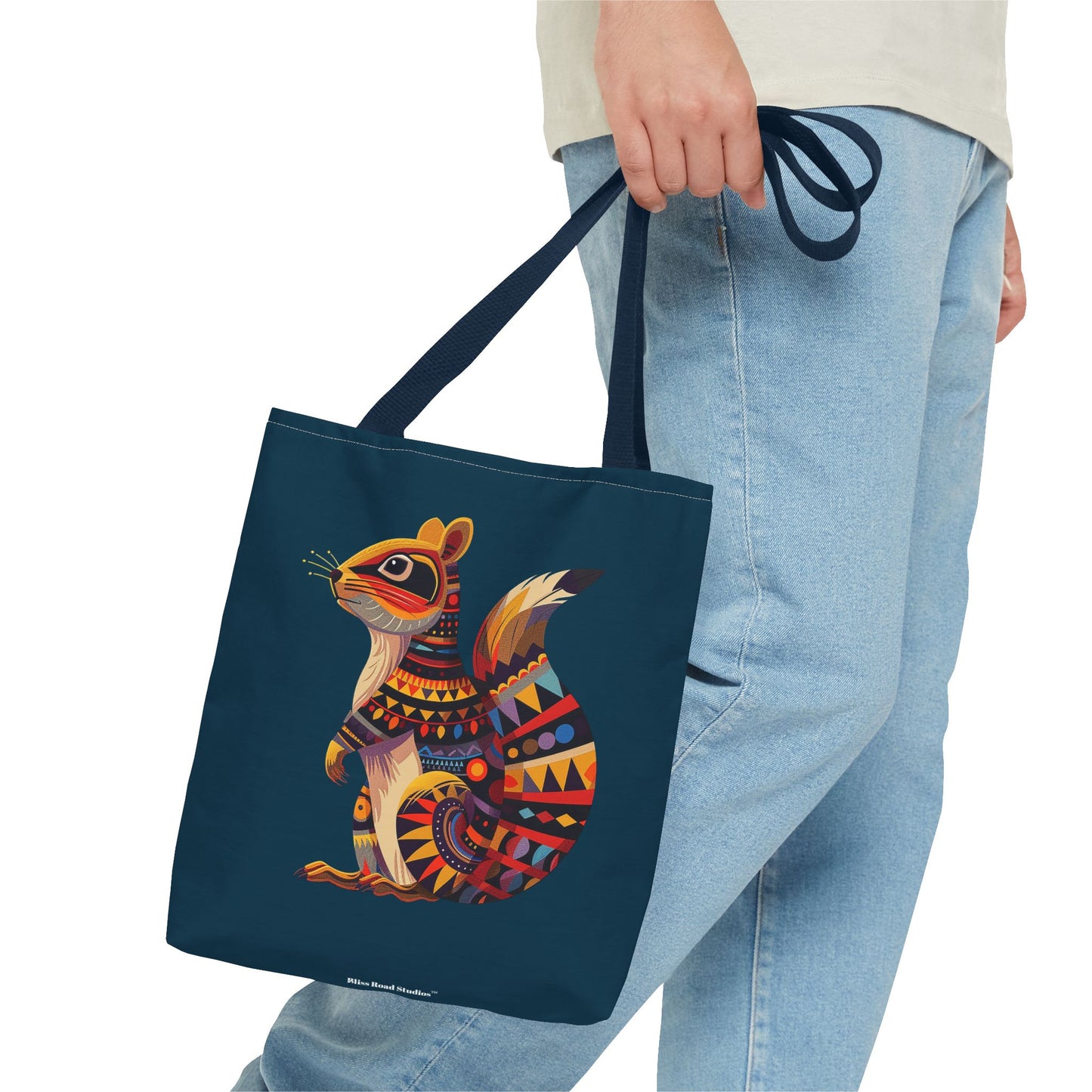 Autumn Squirrel Tote Bag - Wild Whimsy with a Tribal Twist! From our Spirit of the Wild Collection. Available in 3 sizes.