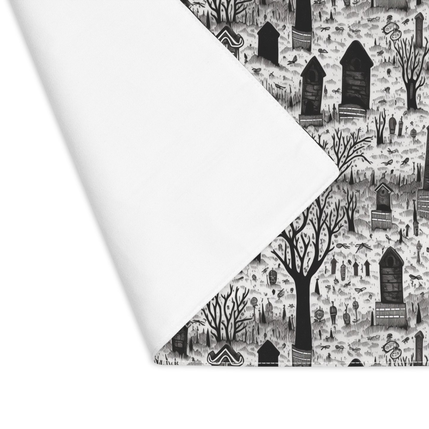 Spooky Gothic Cemetery Placemat - Set a Hauntingly Chic Table for Halloween! Cotton Twill - 18" x 14"