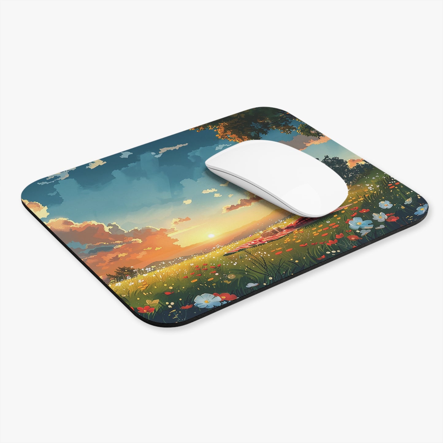 Meadow Picnic Mouse Pad - Scroll through Serenity - Every Click a Breath of Fresh Air!