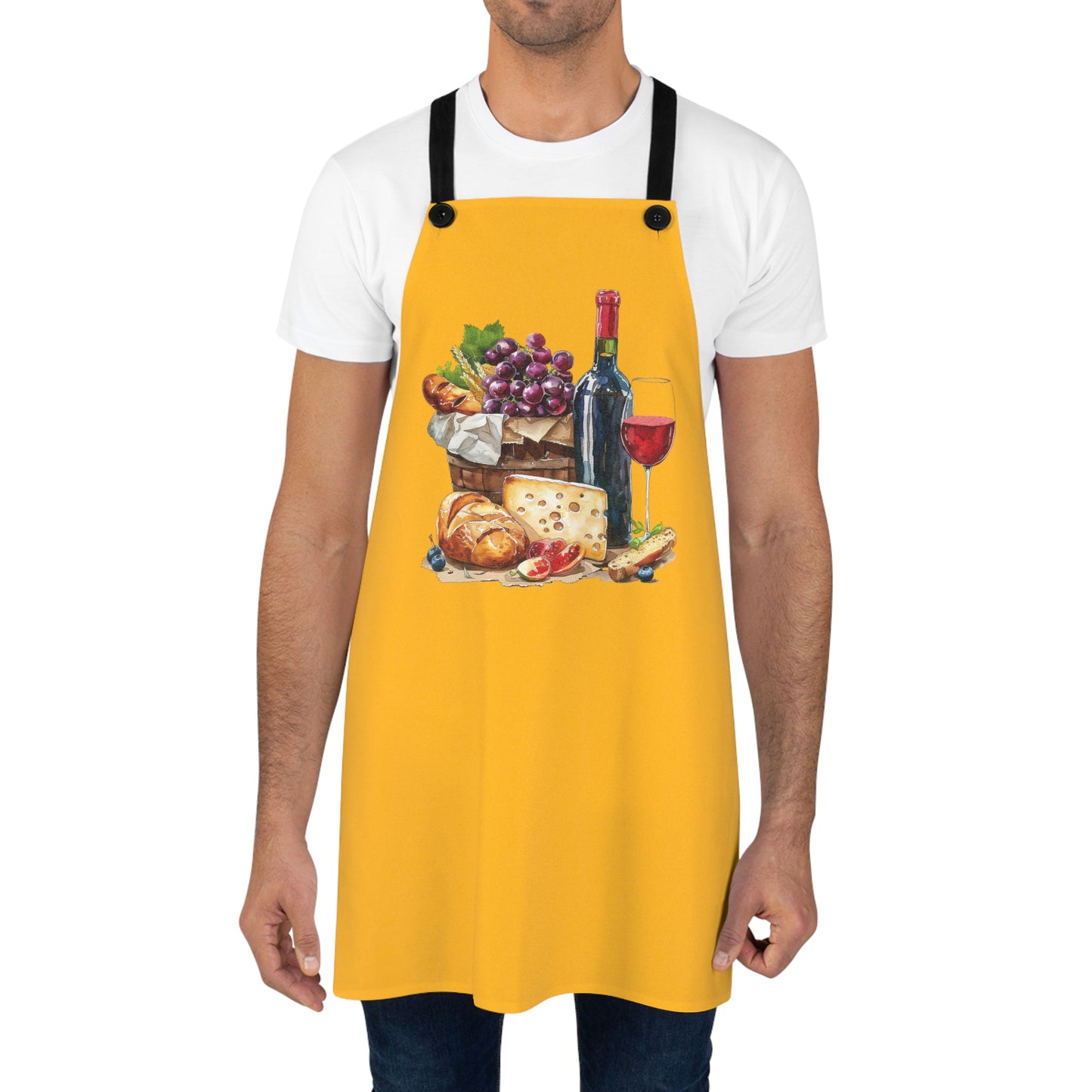 Gourmet Wine & Cheese Adult Apron - Wine, Cheese, and Culinary Delight-All in One Apron!