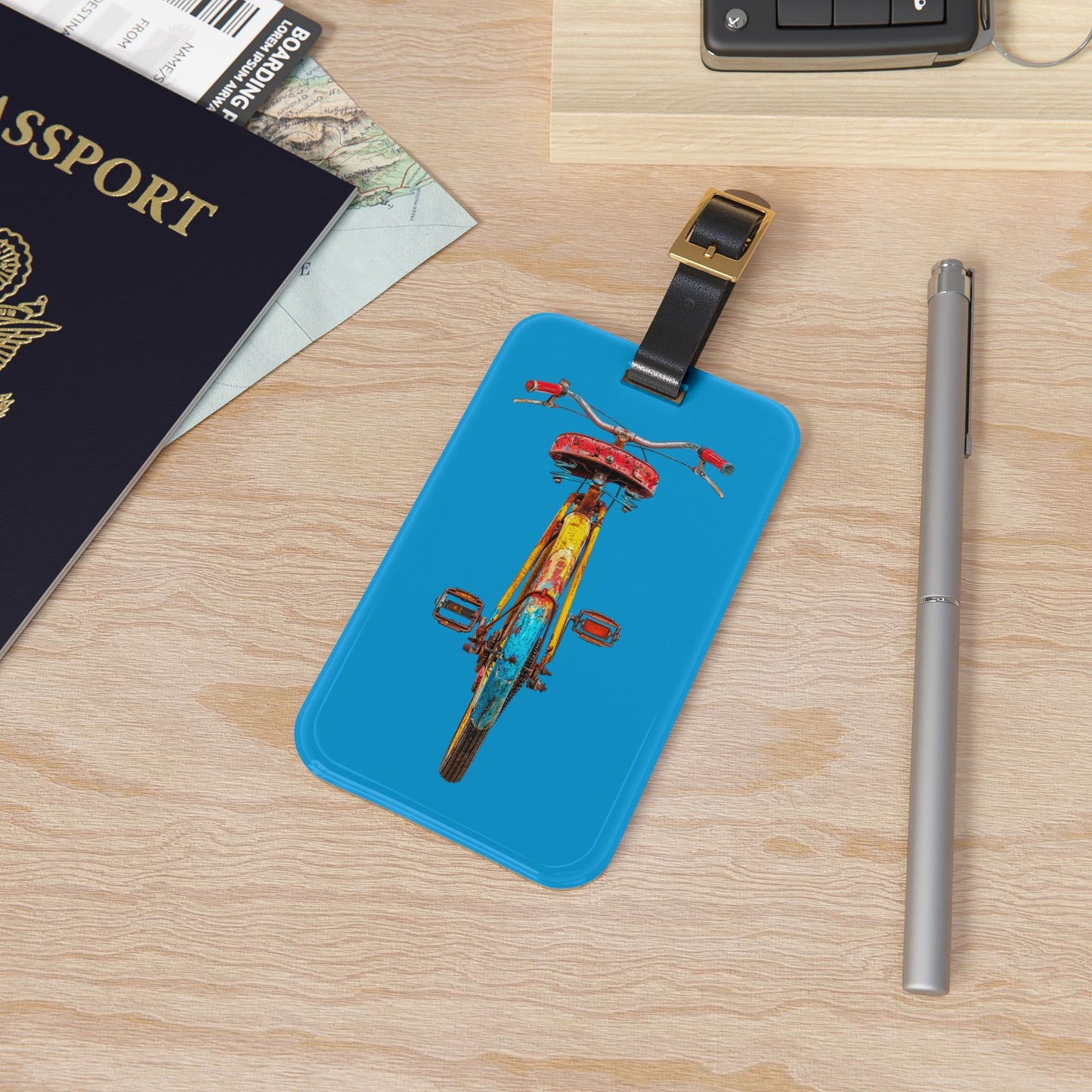 Retro Rust Revival Acrylic Luggage Tag - Hit the Road in Style with the Rustic Retro Ride Acrylic Luggage Tag!