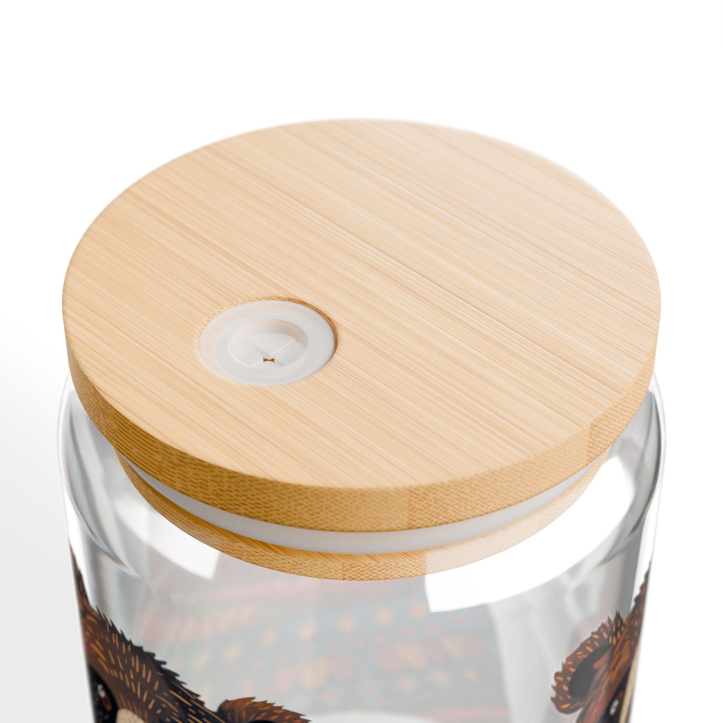 Uncle Bear Sipper Glass Tumbler - 16 oz - Wrap Yourself in Warmth with Uncle Bear's Cozy Charm! - From our Bear Family Collection.