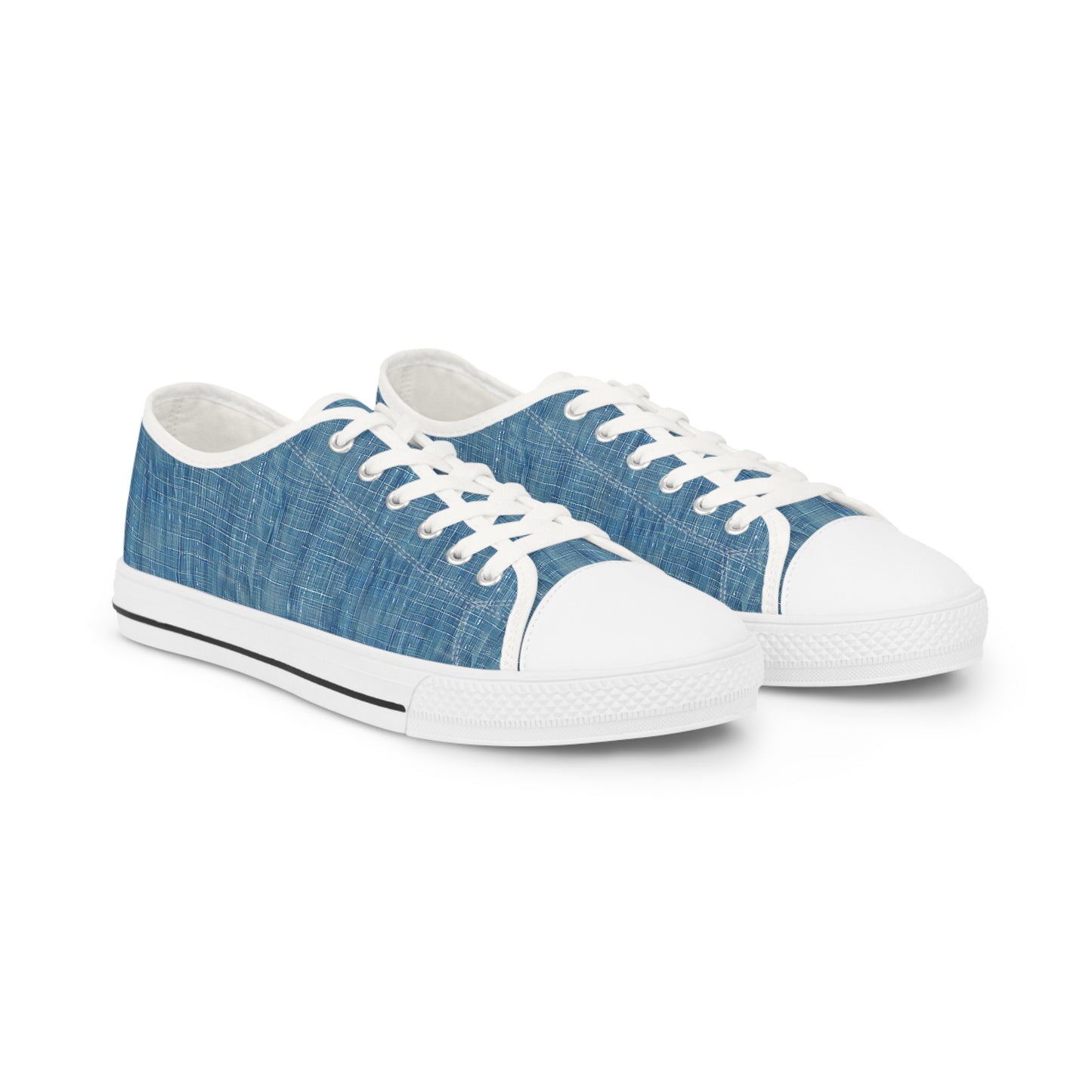 Blue Denim Men's Low Top Sneakers - Denim Done Right – Step Into Retro-Cool Comfort!