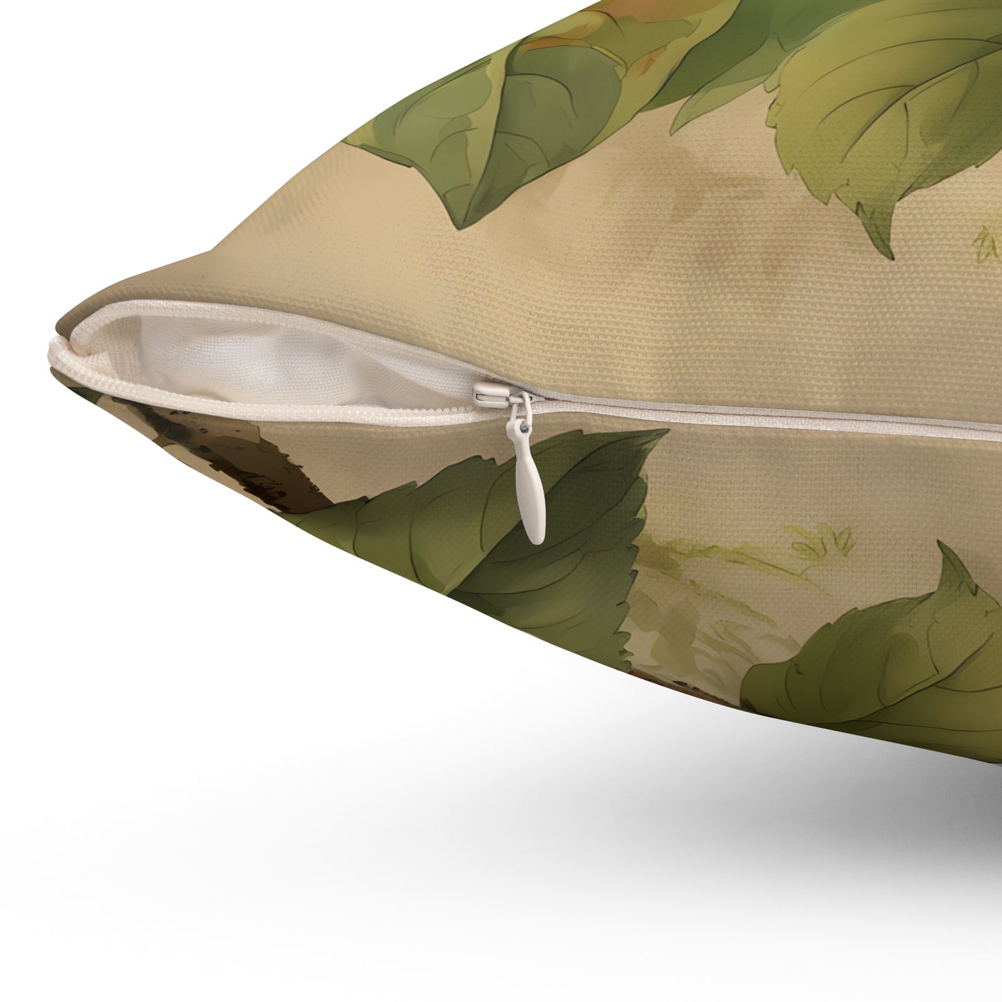 Bluebird Botanical Square Throw Pillow - Spun Polyester - Double-Sided Print - Concealed Zipper - Available in 4 sizes.