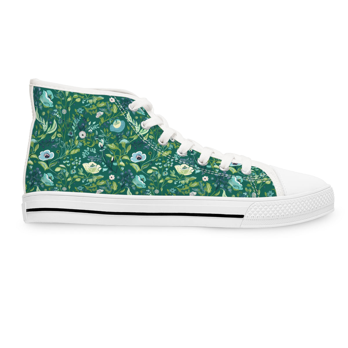 Serene Green Ladies' High Top Sneakers - Step into Tranquility. Experience Serenity with Every Step.