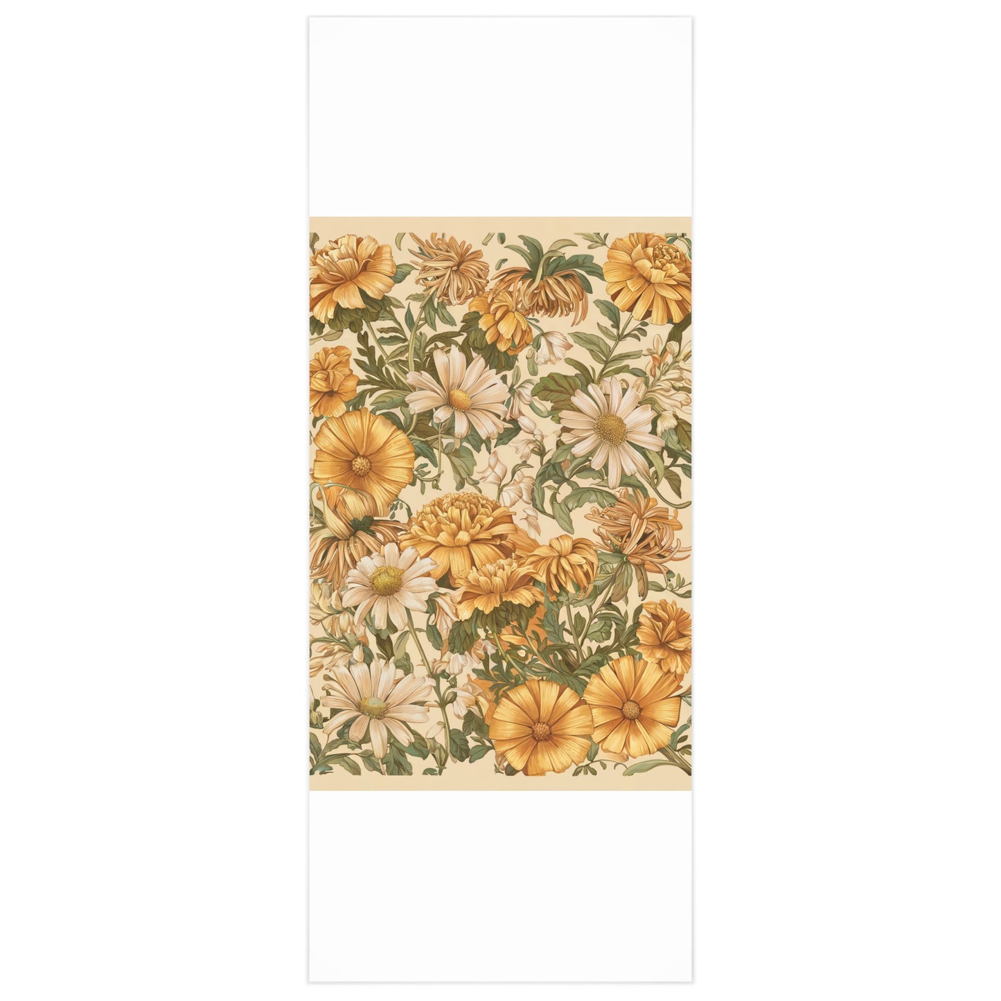 Golden Daisy Garden Wrapping Paper - Wrap Your Gifts in Botanical Elegance! Available in 2 sizes: 24" x 36" or 24" x 60"