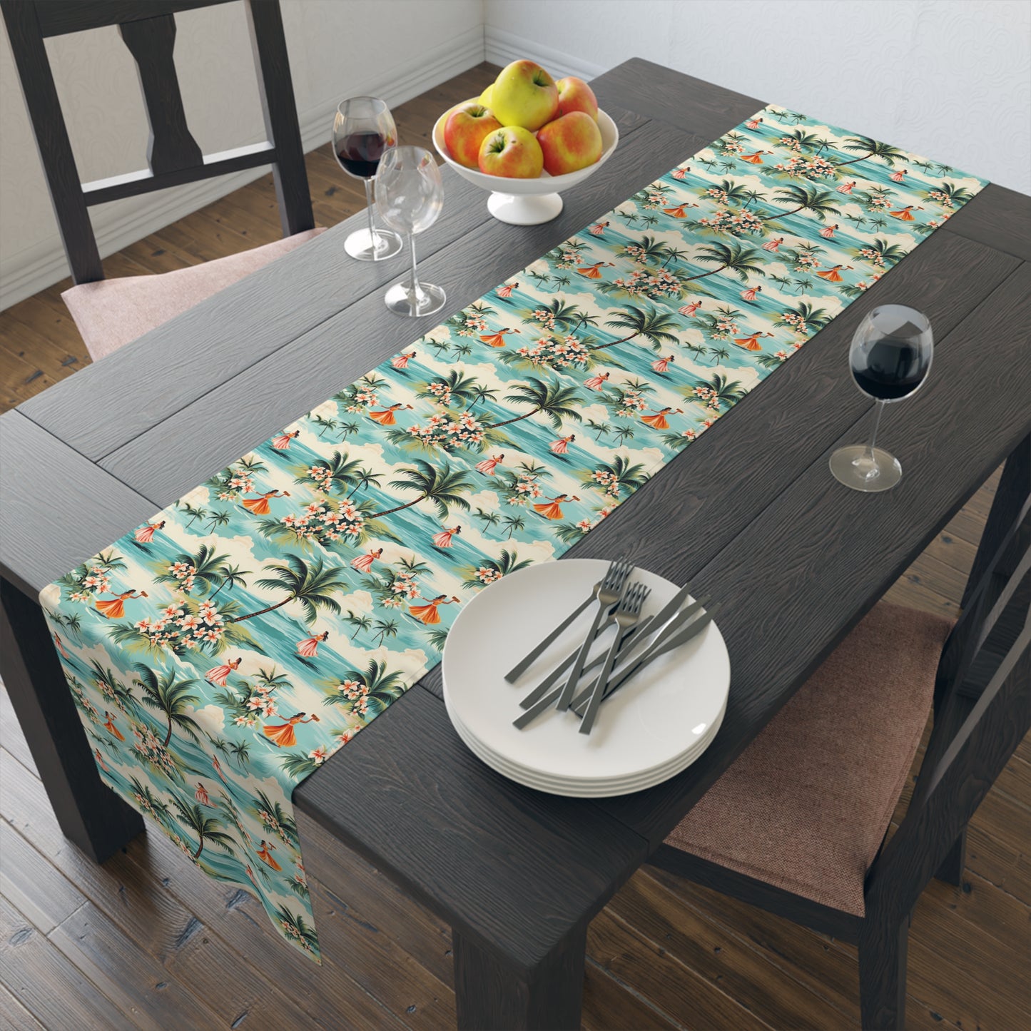 Retro Hawaiian Hula Table Runner - Bring the Aloha Spirit to Your Table! Available in 2 sizes.