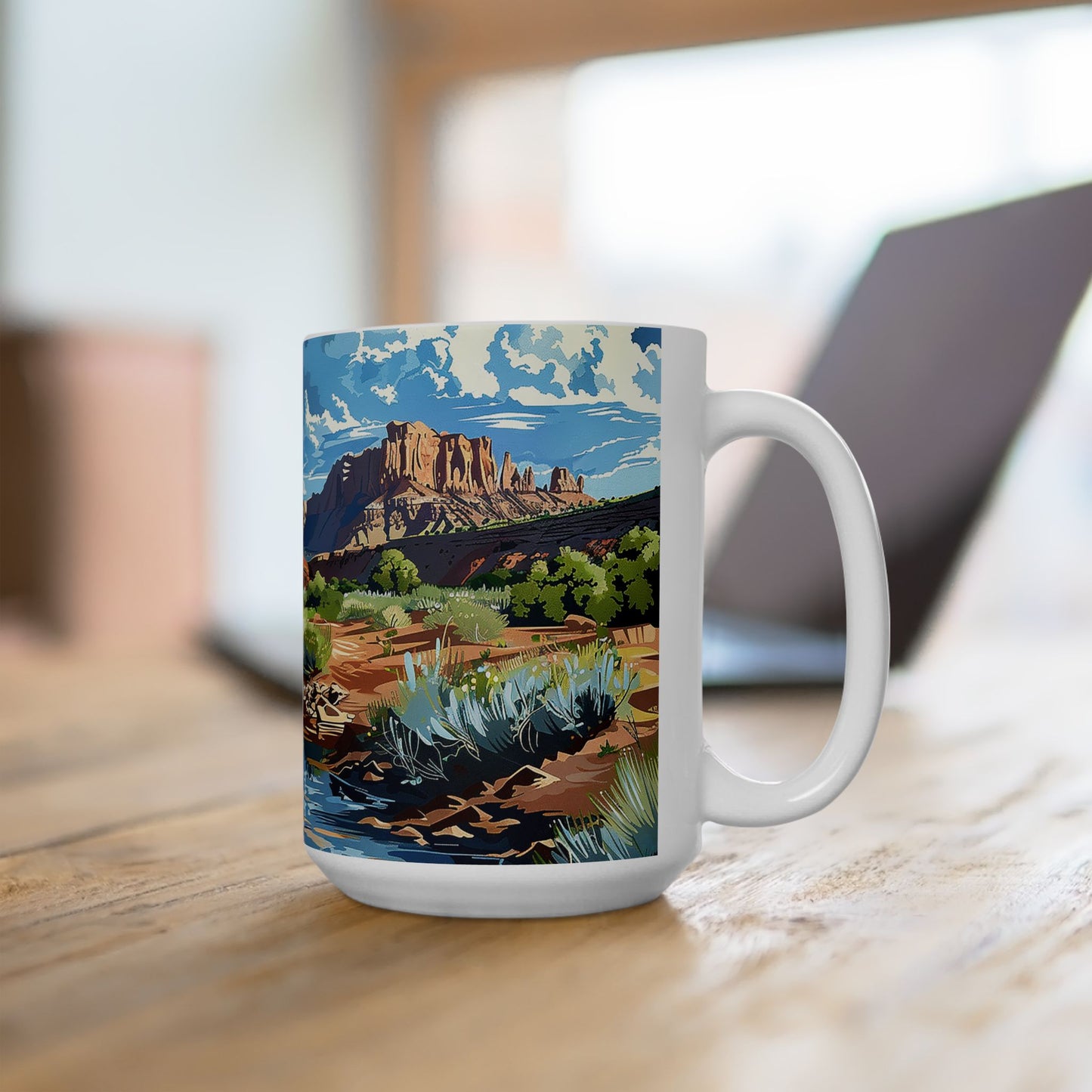 Desert Trails Ceramic Mug - 15 oz. - Ride Through the Desert with Every Sip1