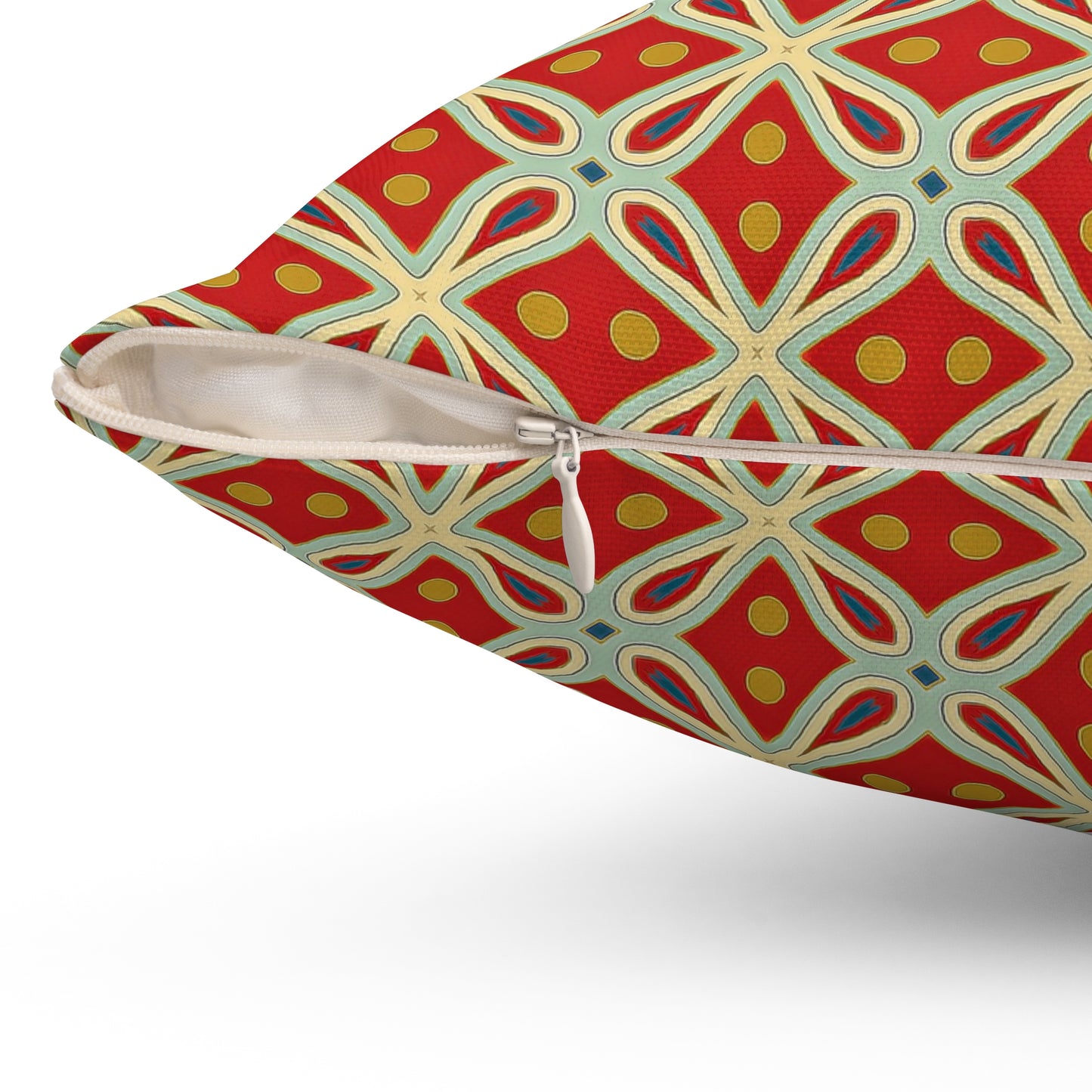 Clover Cascade Arabesque Square Throw Pillow - Spun Polyester - Double-Sided Print - Concealed Zipper - Available in 4 sizes.