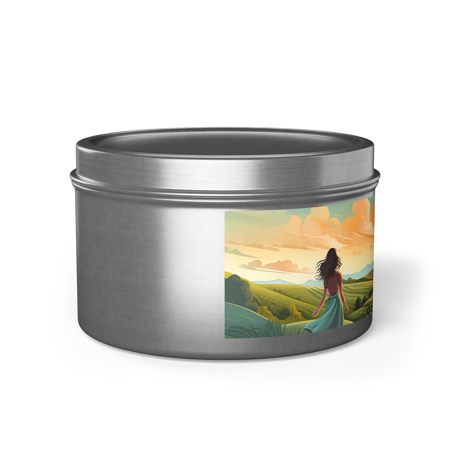 Bliss Road Scenic Aromatherapy Tin Candle. Journey to Tranquility, One Flame at a Time. Available in 2 sizes, 3 finishes, and 5 scents.