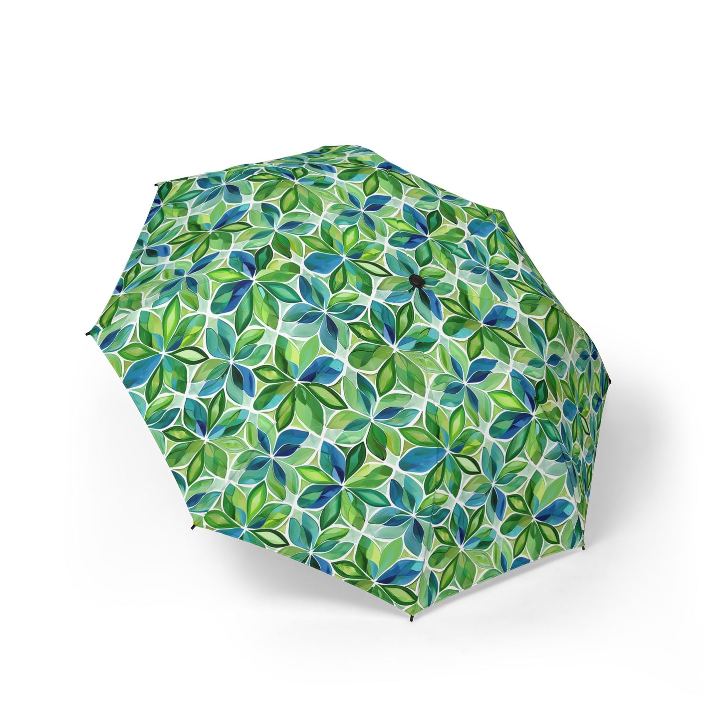 Spring Geo Flowers Foldable Umbrella - Compact Semi-Automatic Travel Umbrella