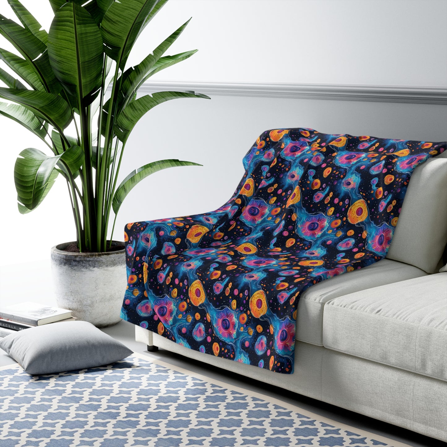 Birth of Celestial Life Sherpa Fleece Blanket - Look into the Origins of the Universe from Your Couch! Available in 2 sizes.