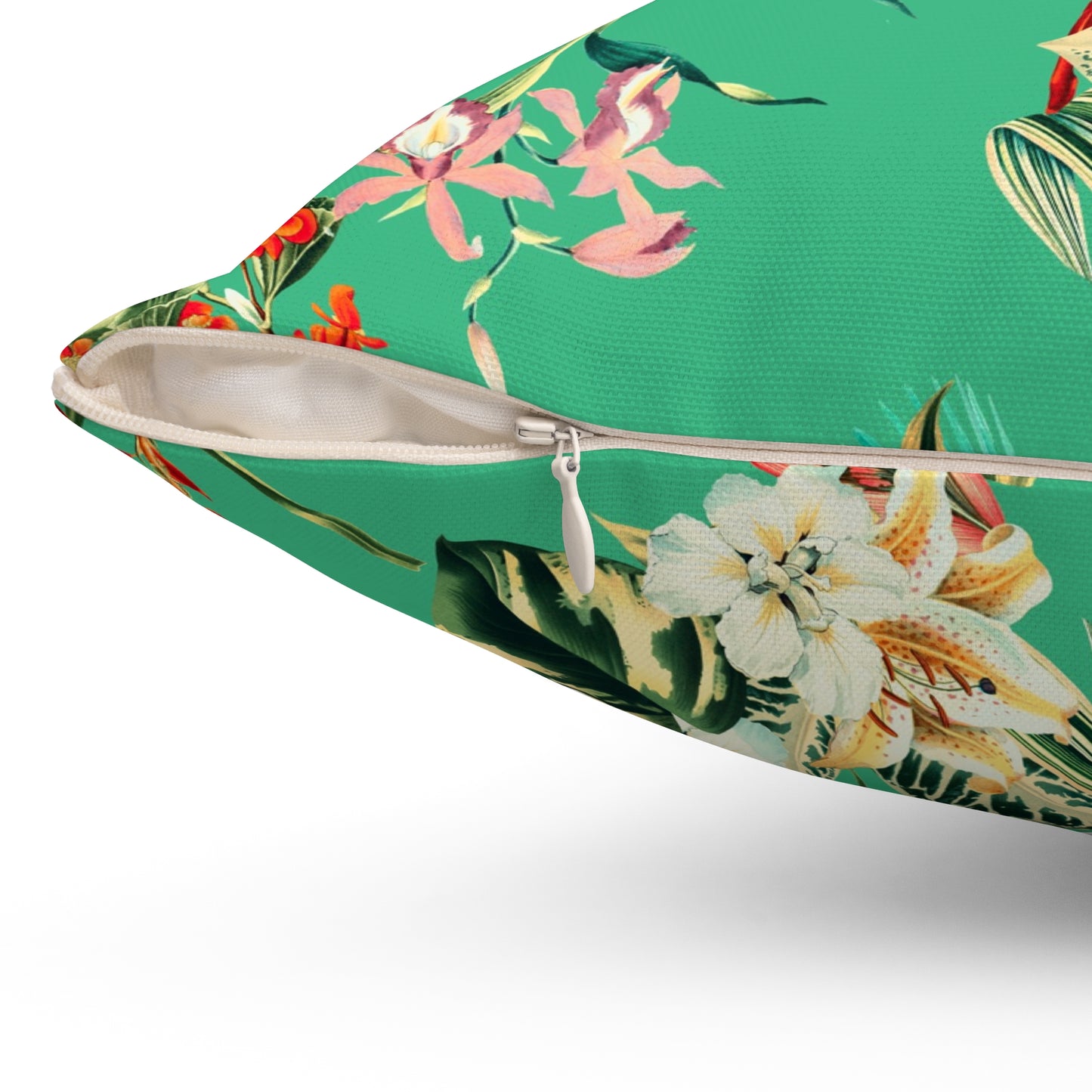 Exotic Flora Fusion Square Throw Pillow - Spun Polyester - Double-Sided Print - Concealed Zipper - Available in 4 sizes.
