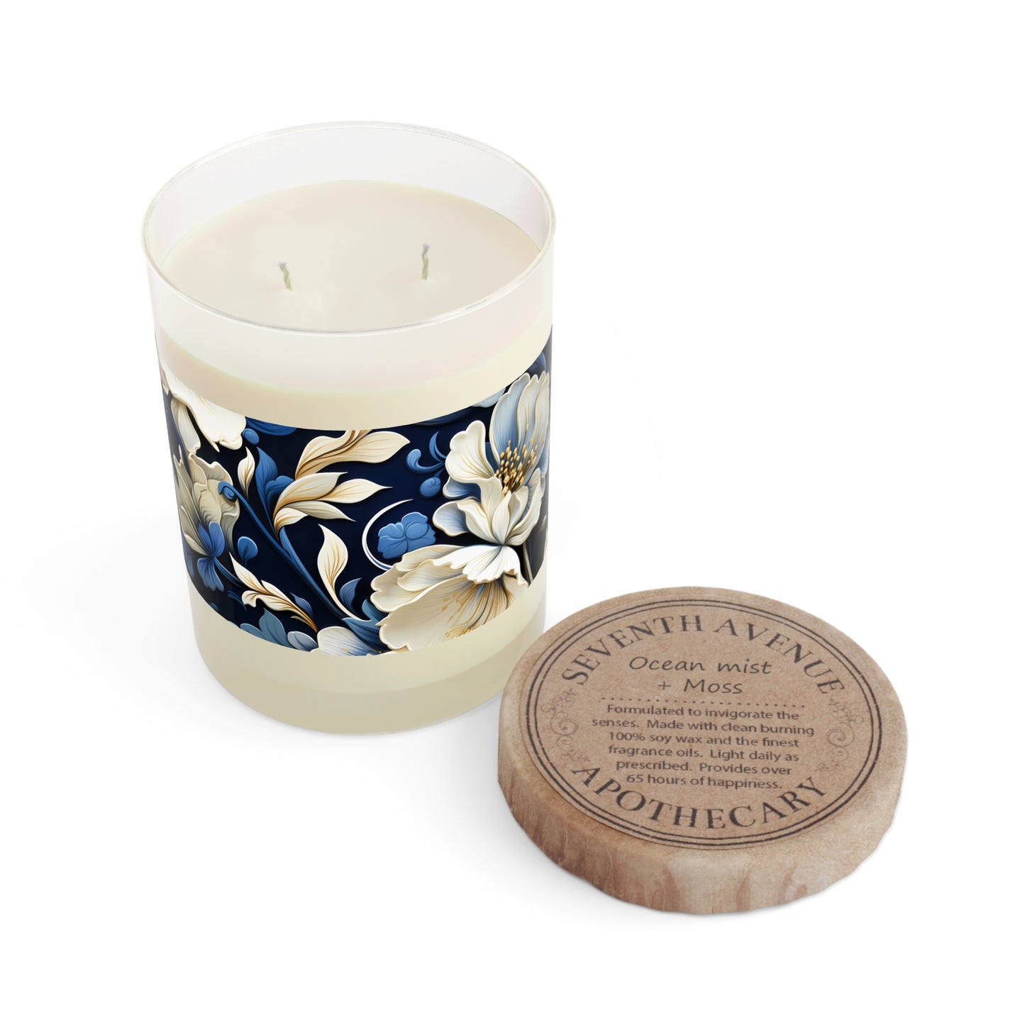 Whitman Floral 100% Soy Wax Scented Candle - 11 oz. Full Glass, Phthalate-Free & Lead-Free, Three Fragrance Options