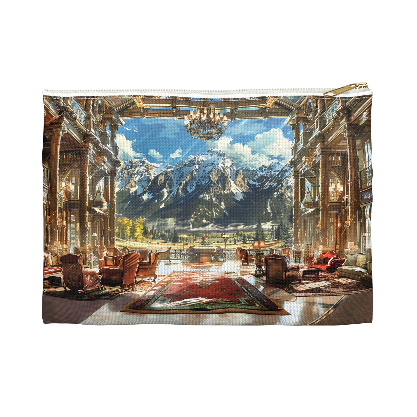 Rocky Mountain Retreat Accessory Pouch - Experience the Serenity of the Rockies, Wherever You Roam! Available in 2 sizes.