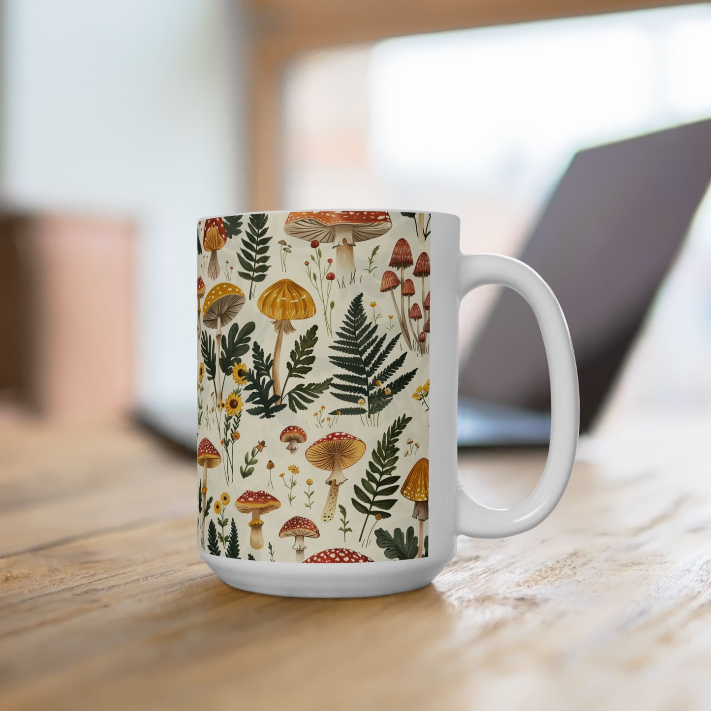 Enchanted Forest Floor Ceramic Mug - 15 oz. - Sip the Magic of the Forest Floor!