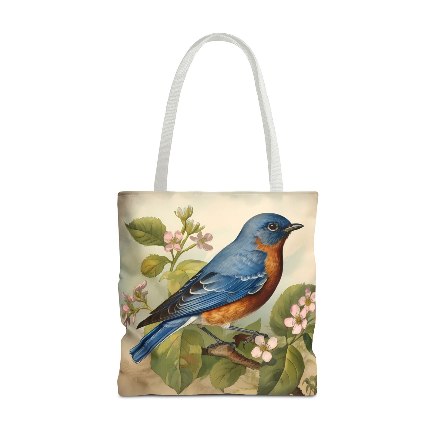 Bluebird Botanical Tote Bag - Enjoy Nature's Elegance on the Go! Available in 3 sizes.