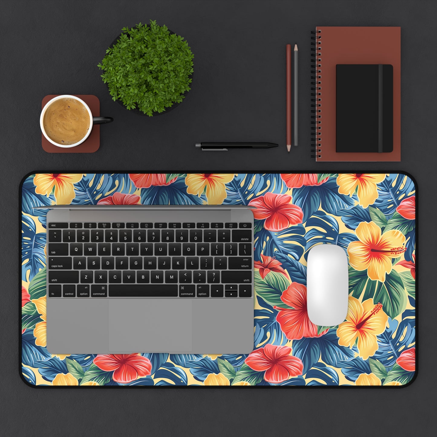 Hawaiian Hibiscus Bliss Desk Mat (Desk Pad) - Escape to Paradise with Every Click! Available in 3 sizes.