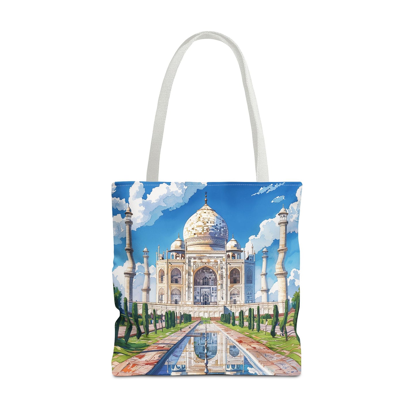 Taj Mahal Reflection Tote Bag - Carry the Splendor of the Taj Wherever You Go! Available in 3 sizes.