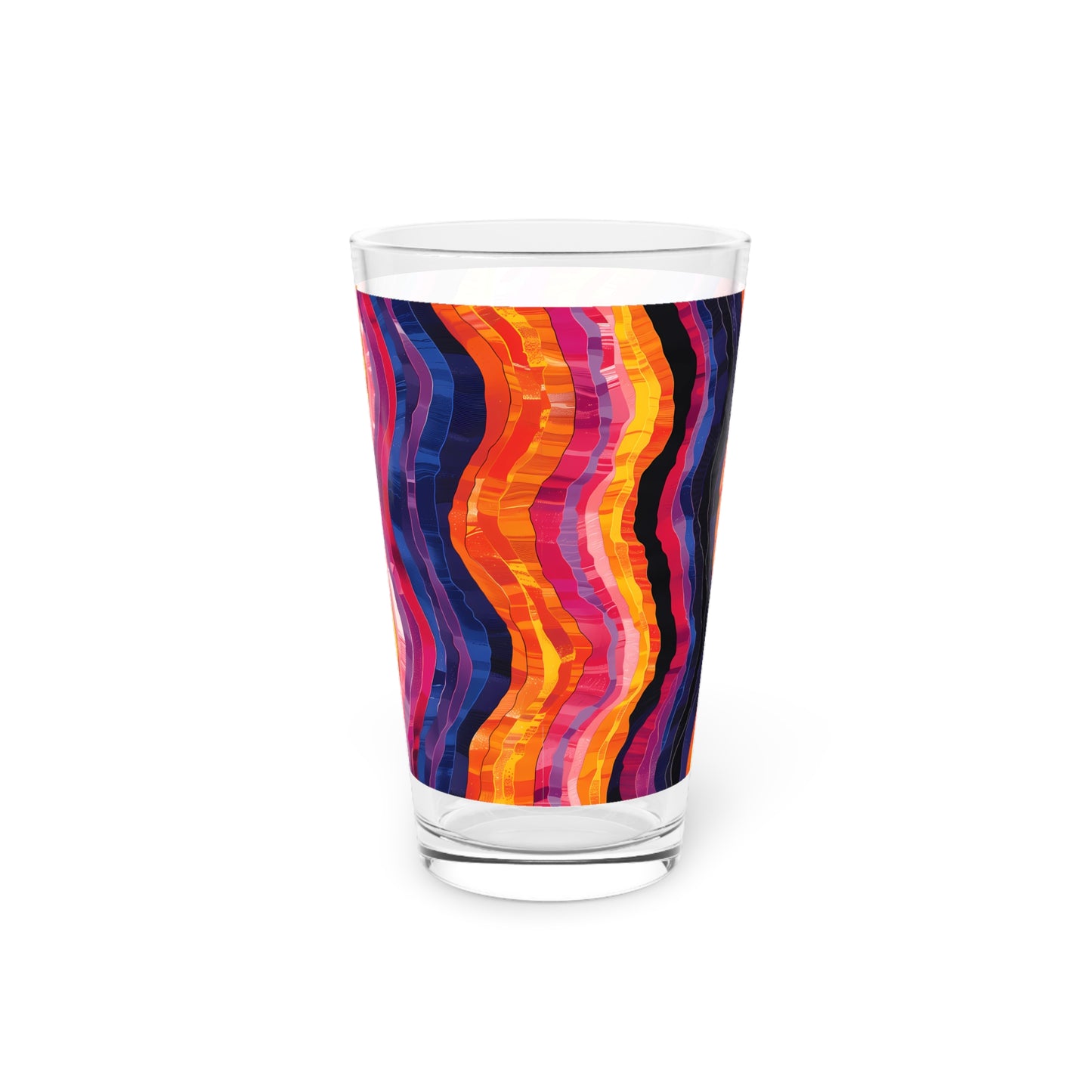 Desert Sunset Wave Pint Glass - 16 oz - Savor the Glow in Every Pour!