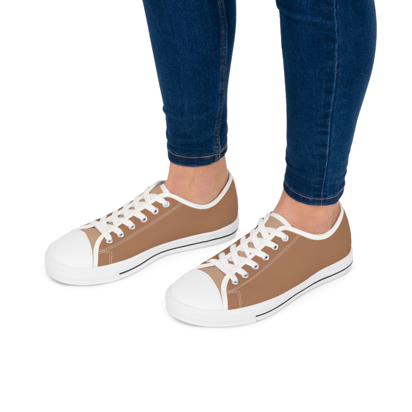 Cocoa Classic Ladies' Two-Tone Low Top Sneakers - Step Into Style – Where Classic Browns Meet Effortless Sophistication!