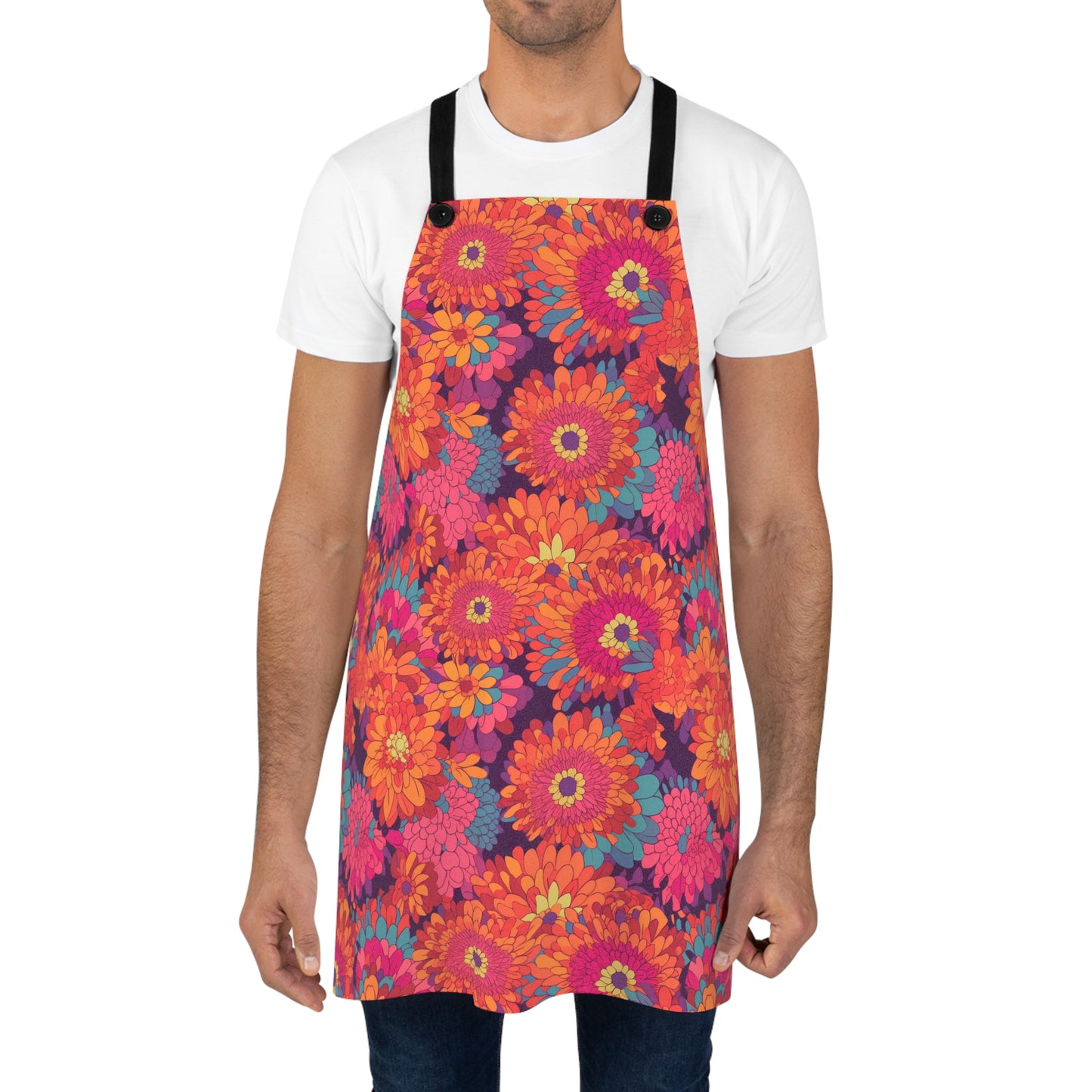 On Fire Flower Power Adult Apron - Gorgeous Almost Psychedelic Flower Power Apron. Enjoy!