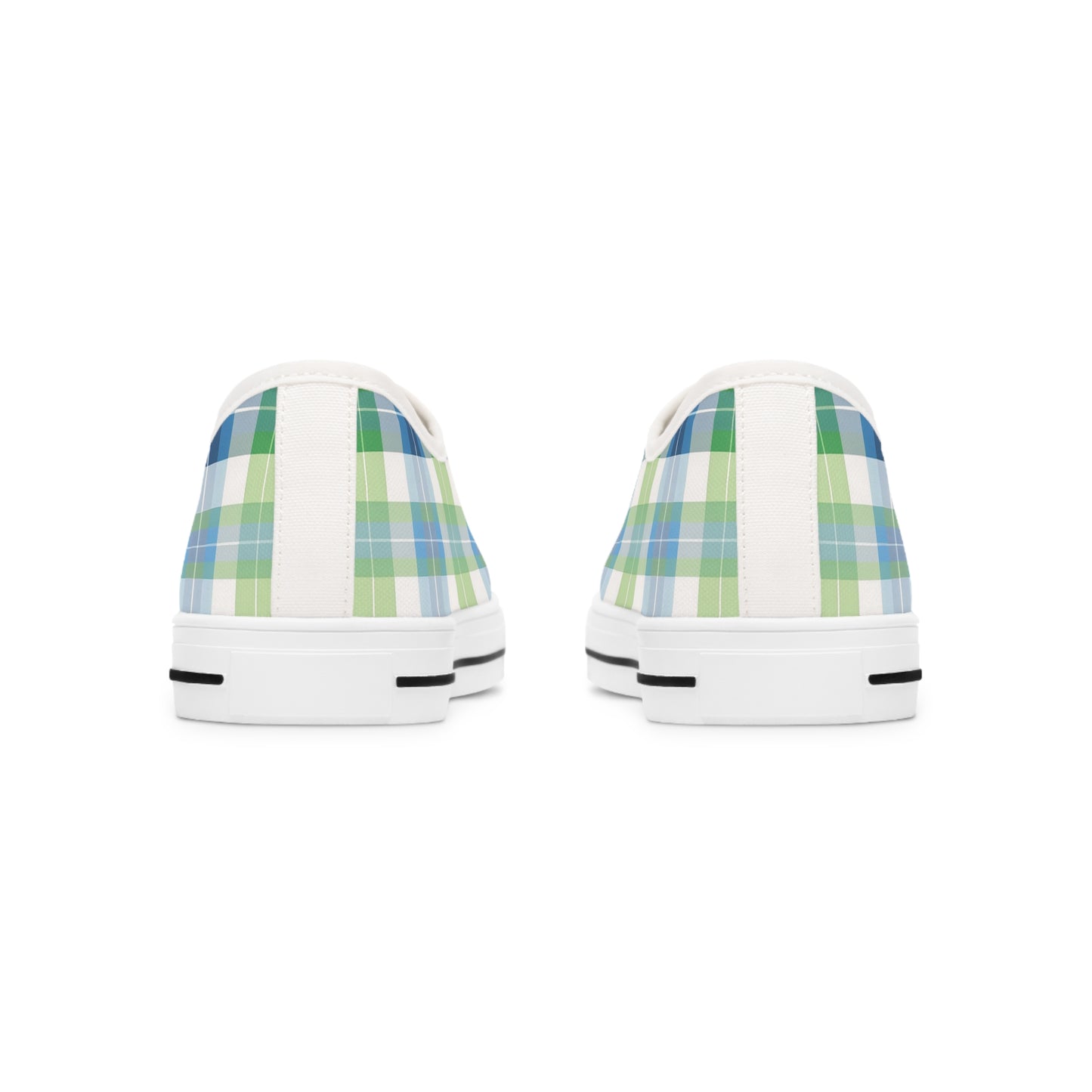 Spring Mist Plaid Ladies' Low Top Sneakers - Sprinkle Your Steps with Spring - Fashion in Full Bloom!