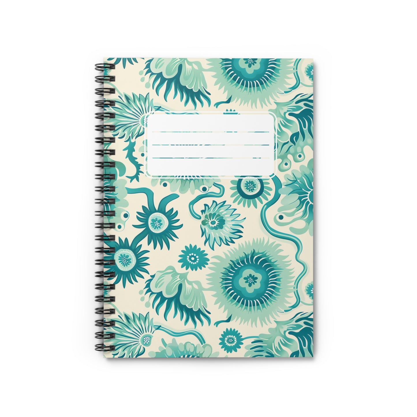 Surreal Sea Garden Chic Spiral Notebook - Ruled Line - Dive Into Creativity – Where Ocean Dreams and Nature’s Whimsy Meet!
