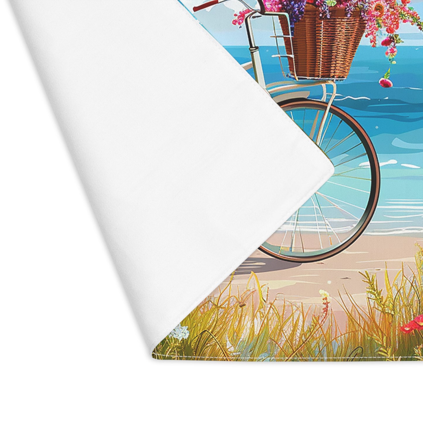 Daisy Beach Rider Placemat - Ride into Summer—Dine in Sunlit Style! Cotton Twill - 18" x 14"