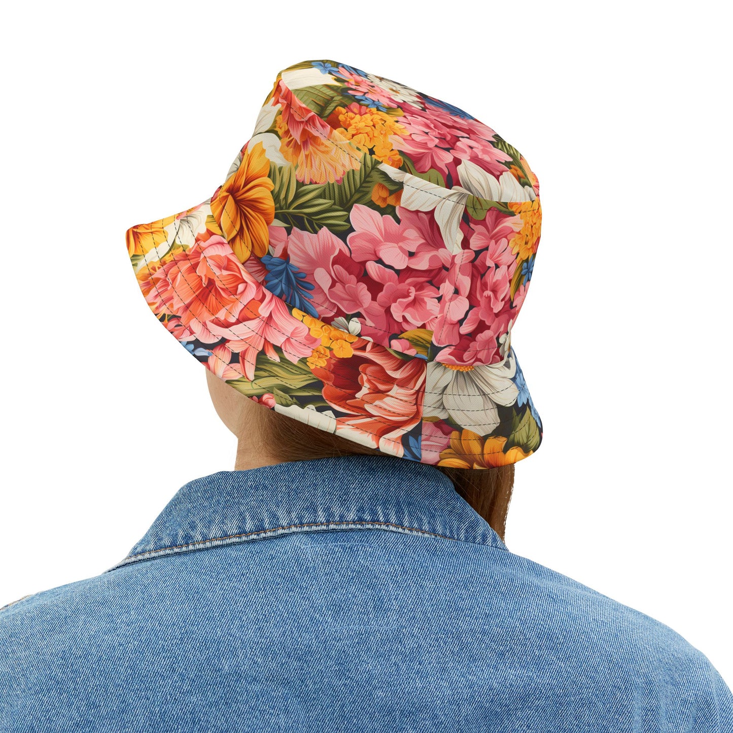 Chic Floral Bucket Hat - Bloom with Elegance! Available in 2 sizes.